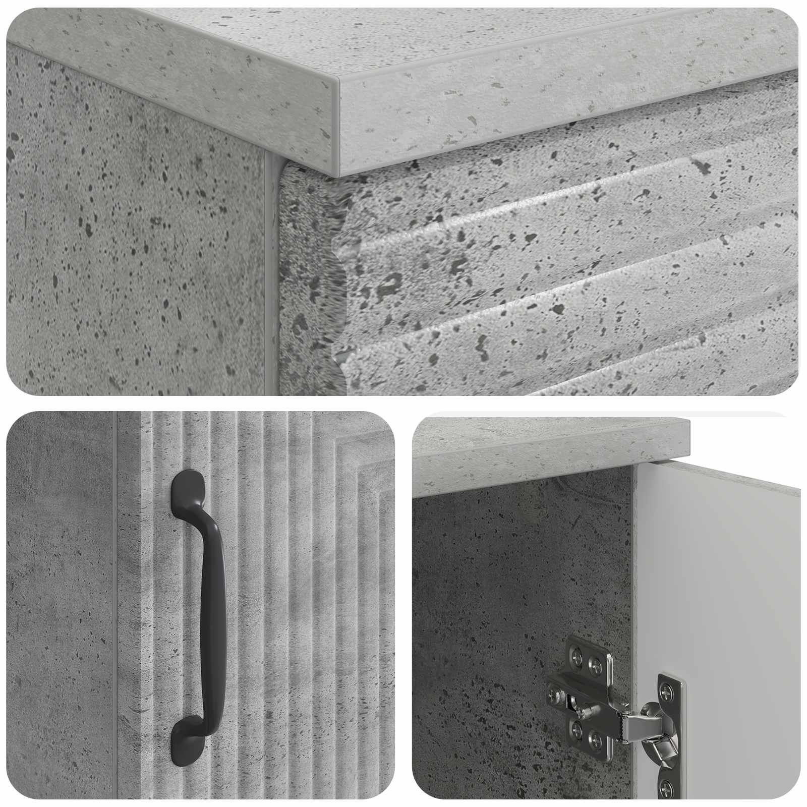 Stalas Betono pilka 142,5 x 50 x 75 cm Apdirbta mediena