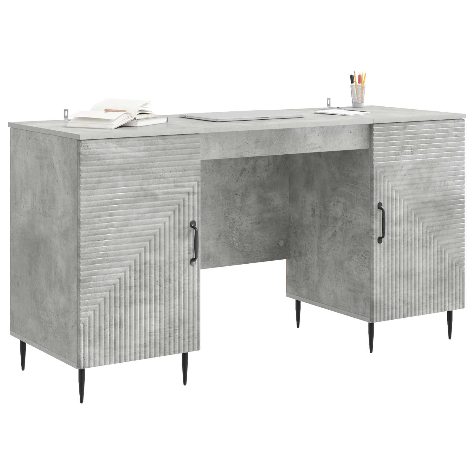 Stalas Betono pilka 142,5 x 50 x 75 cm Apdirbta mediena