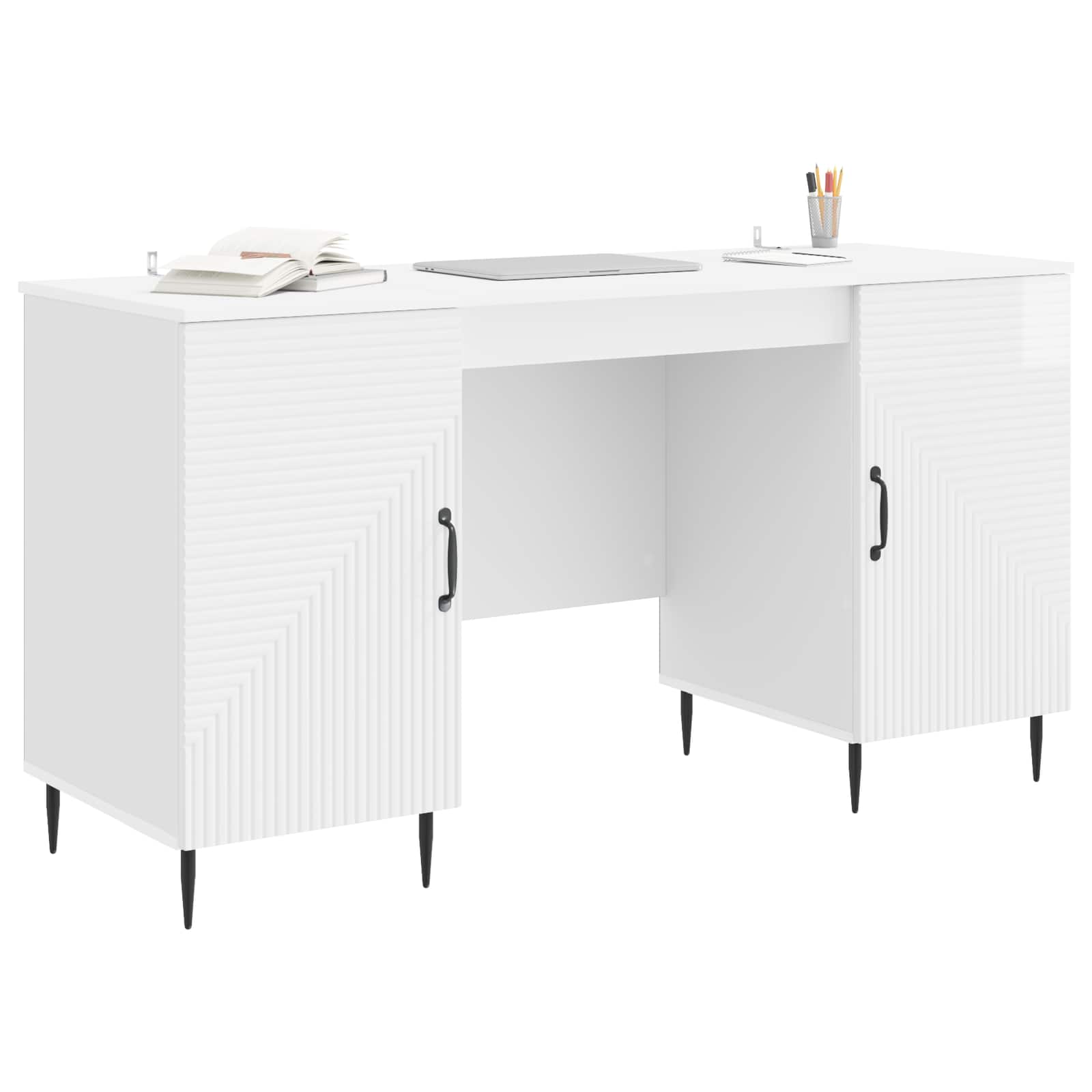 Stalas Itin blizgi balta 142,5 x 50 x 75 cm Apdirbta mediena