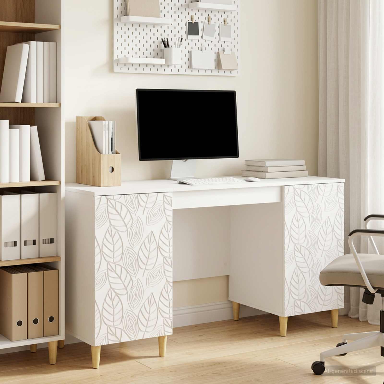 Stalas Itin blizgi balta Apdirbta mediena 142,5 x 50 x 75 cm