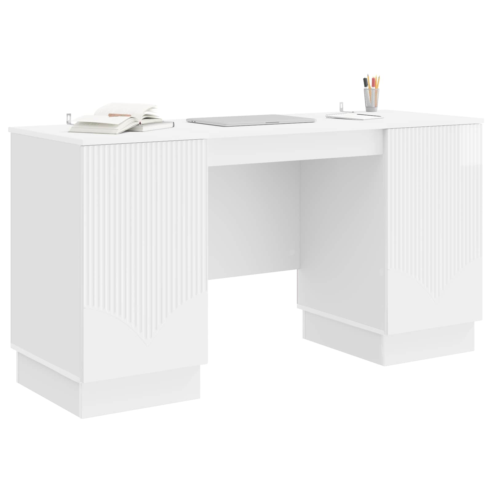 Stalas Itin blizgi balta 142,5 x 50 x 75 cm Apdirbta mediena