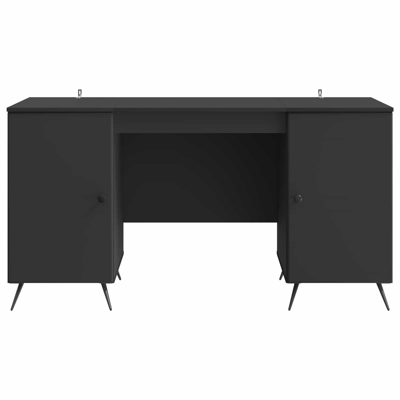 Stalas su lentyna Juoda 142,5 x 50 x 75 cm Apdirbta mediena