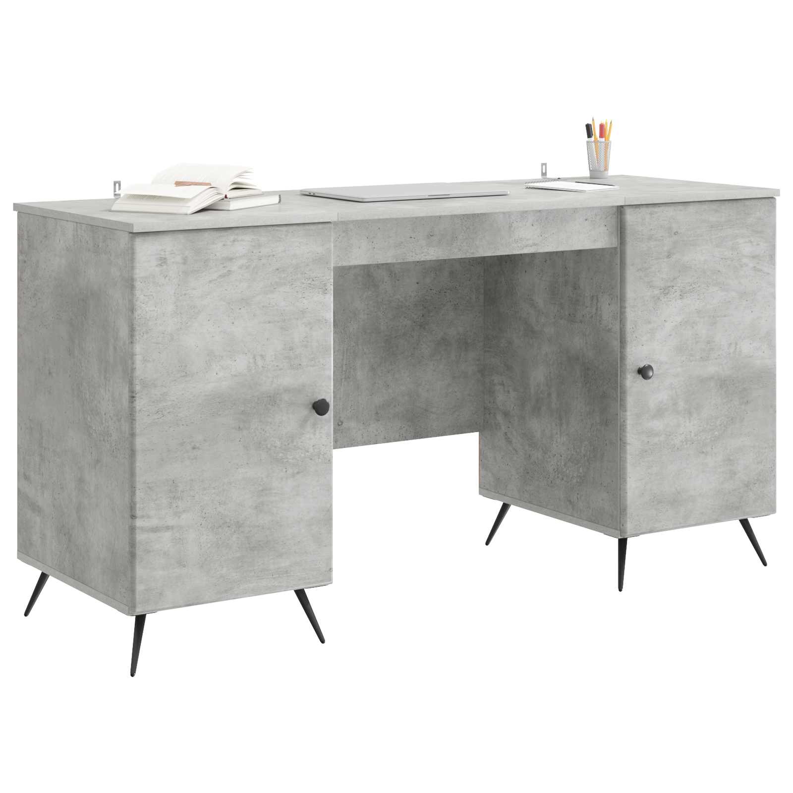 Stalas Betono pilka 142,5 x 50 x 75 cm Apdirbta mediena