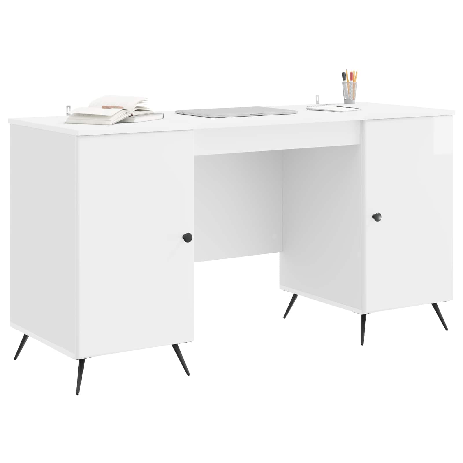 Stalas Itin blizgi balta 142,5 x 50 x 75 cm Apdirbta mediena