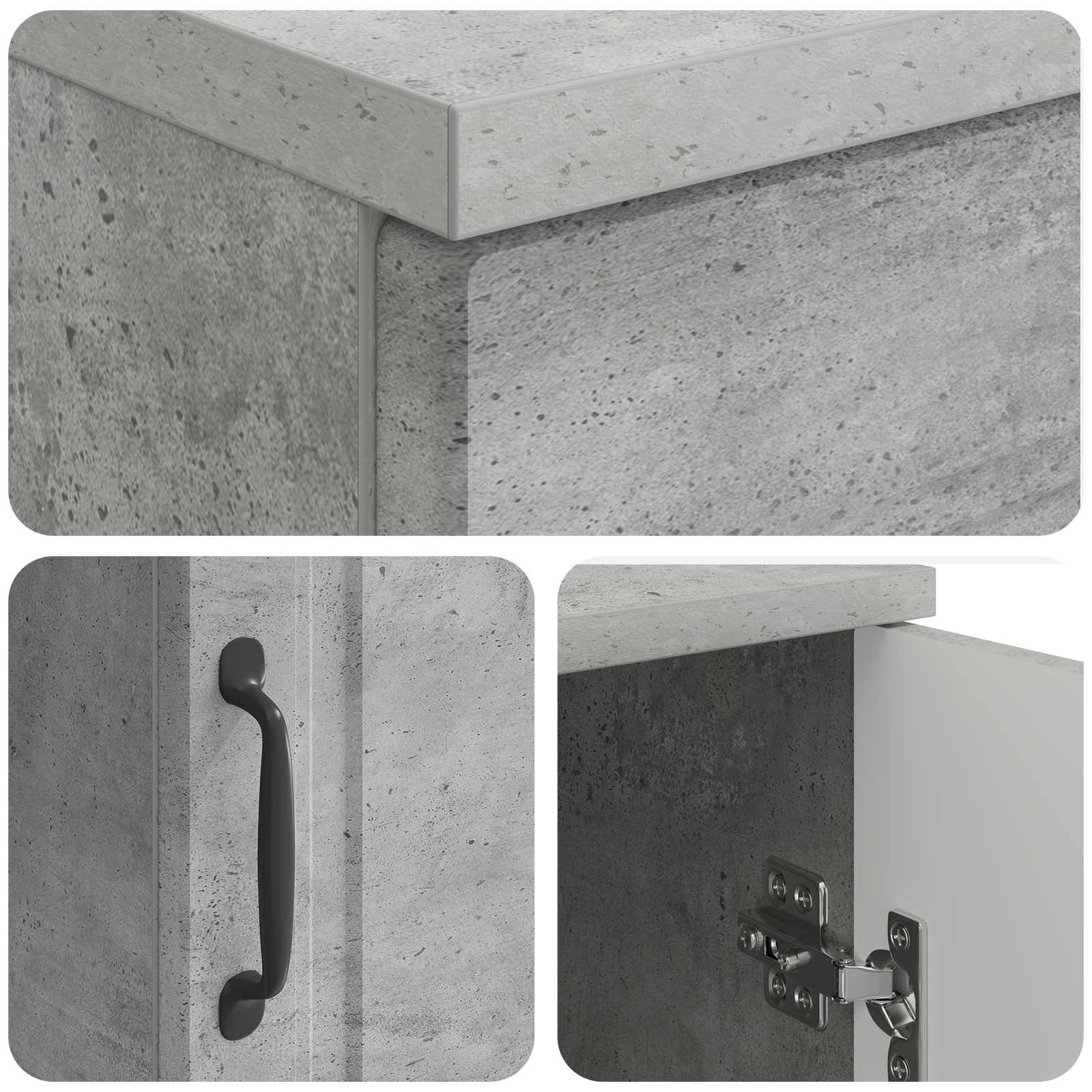 Stalas Betono pilka 142,5 x 50 x 75 cm Apdirbta mediena