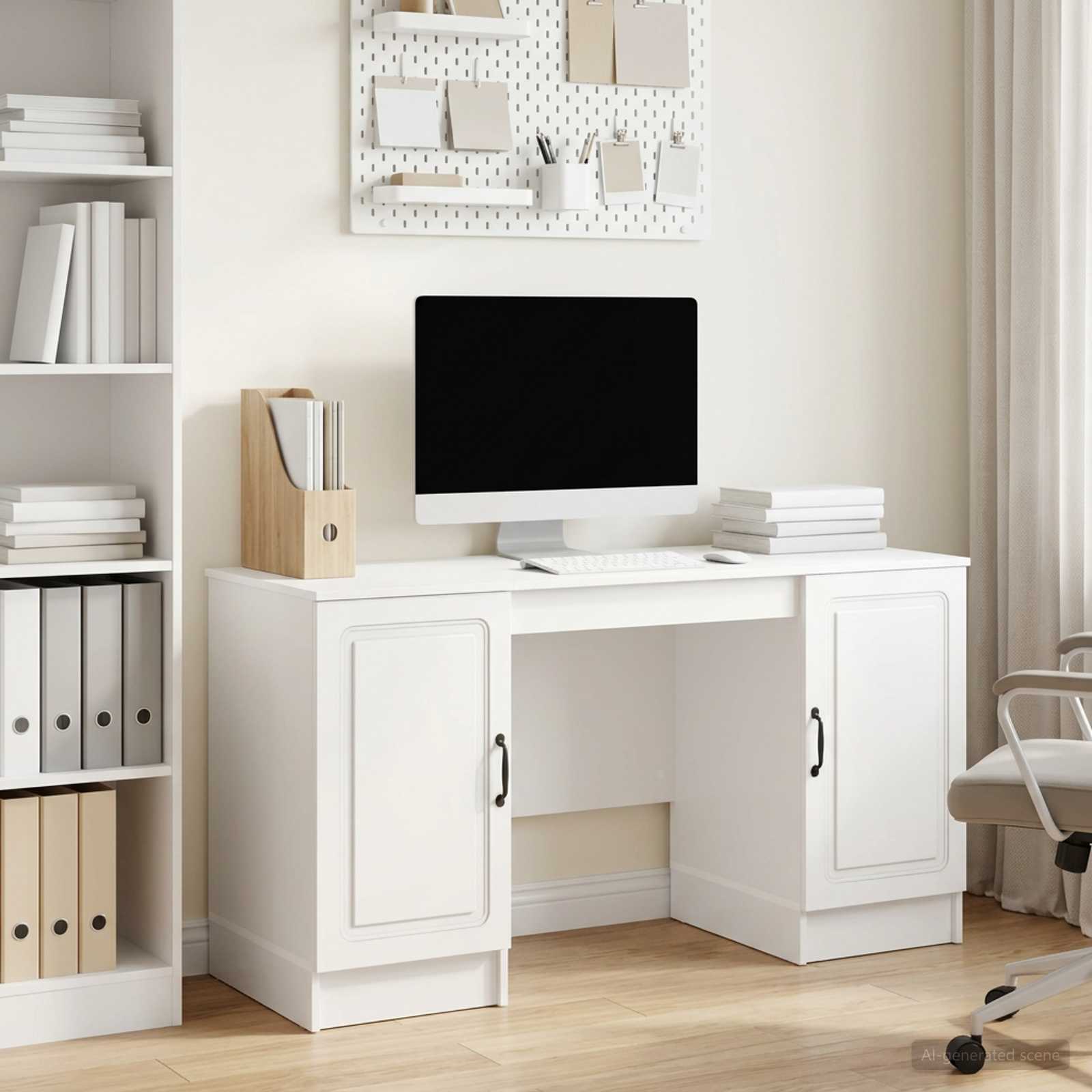 Stalas Itin blizgi balta 142,5 x 50 x 75 cm Apdirbta mediena