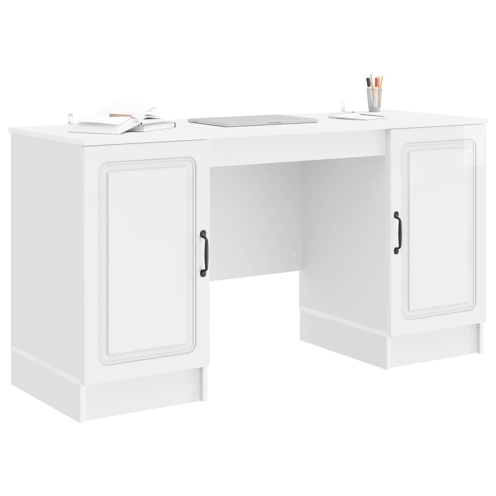 Stalas Itin blizgi balta 142,5 x 50 x 75 cm Apdirbta mediena