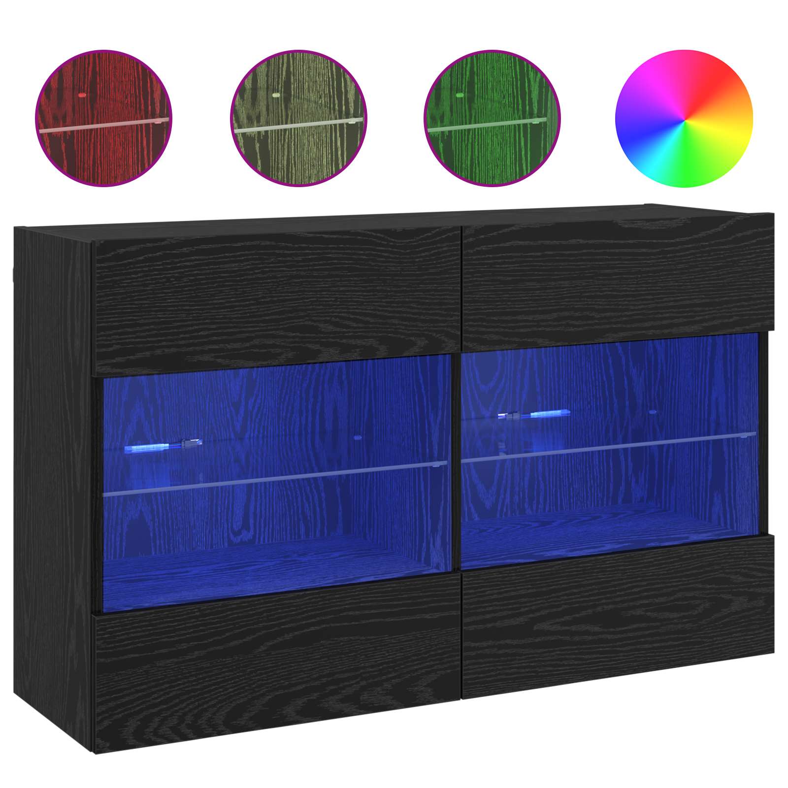 TV Wall Cabinet Black Oak 98.5 x 30 x 60.5 cm