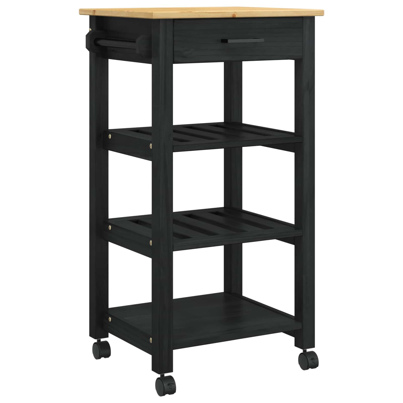 Kitchen Trolley Simple Black 88.5 x 40 x 48 cm