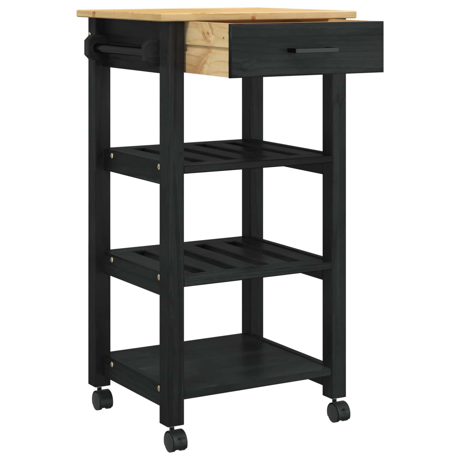 Kitchen Trolley Simple Black 88.5 x 40 x 48 cm