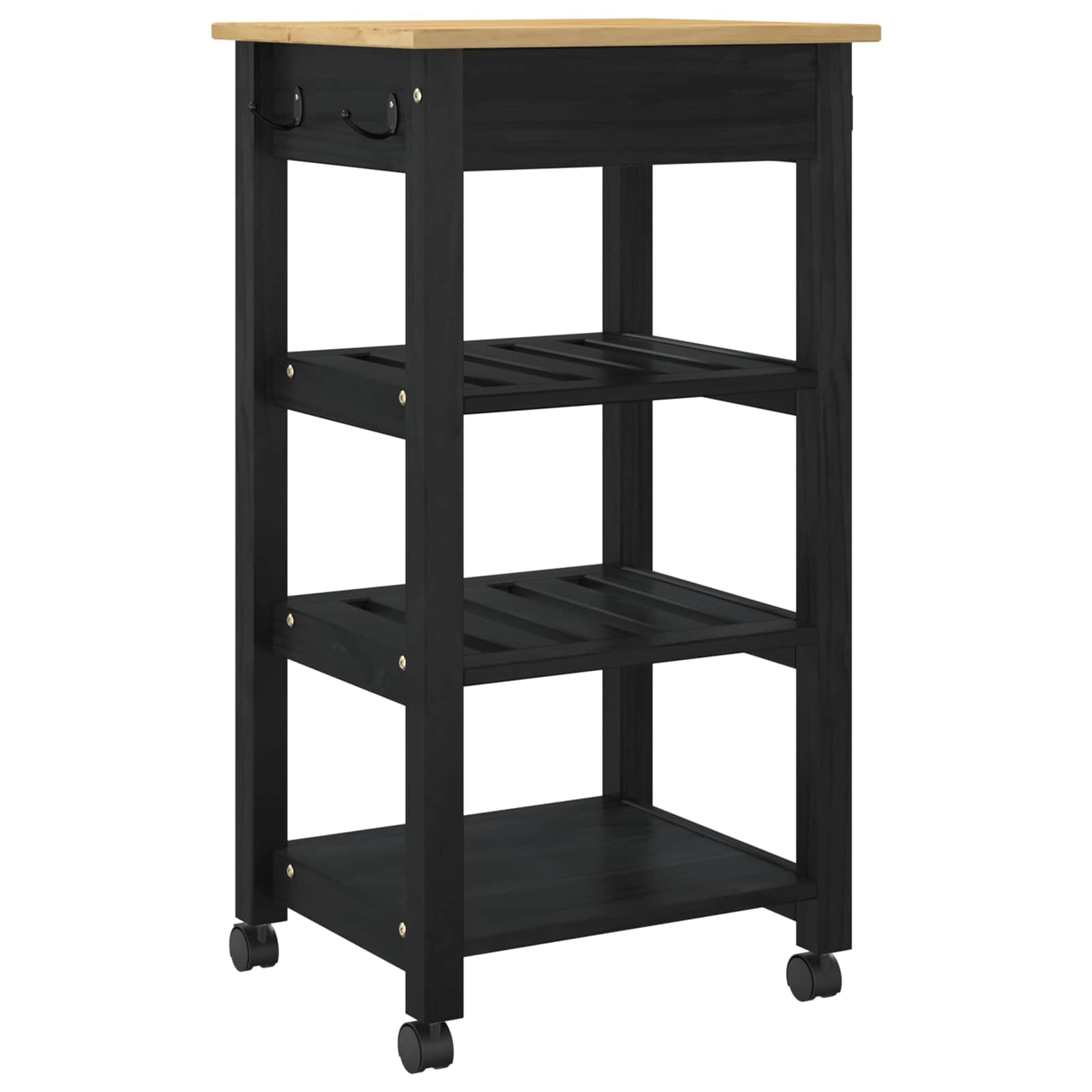 Kitchen Trolley Simple Black 88.5 x 40 x 48 cm