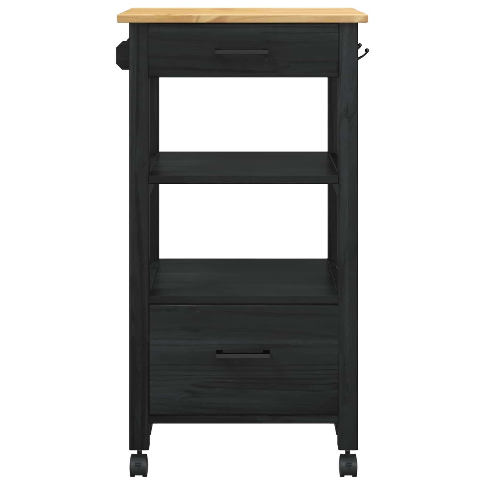 Virtuvės vežimėlis Paprastas Juoda