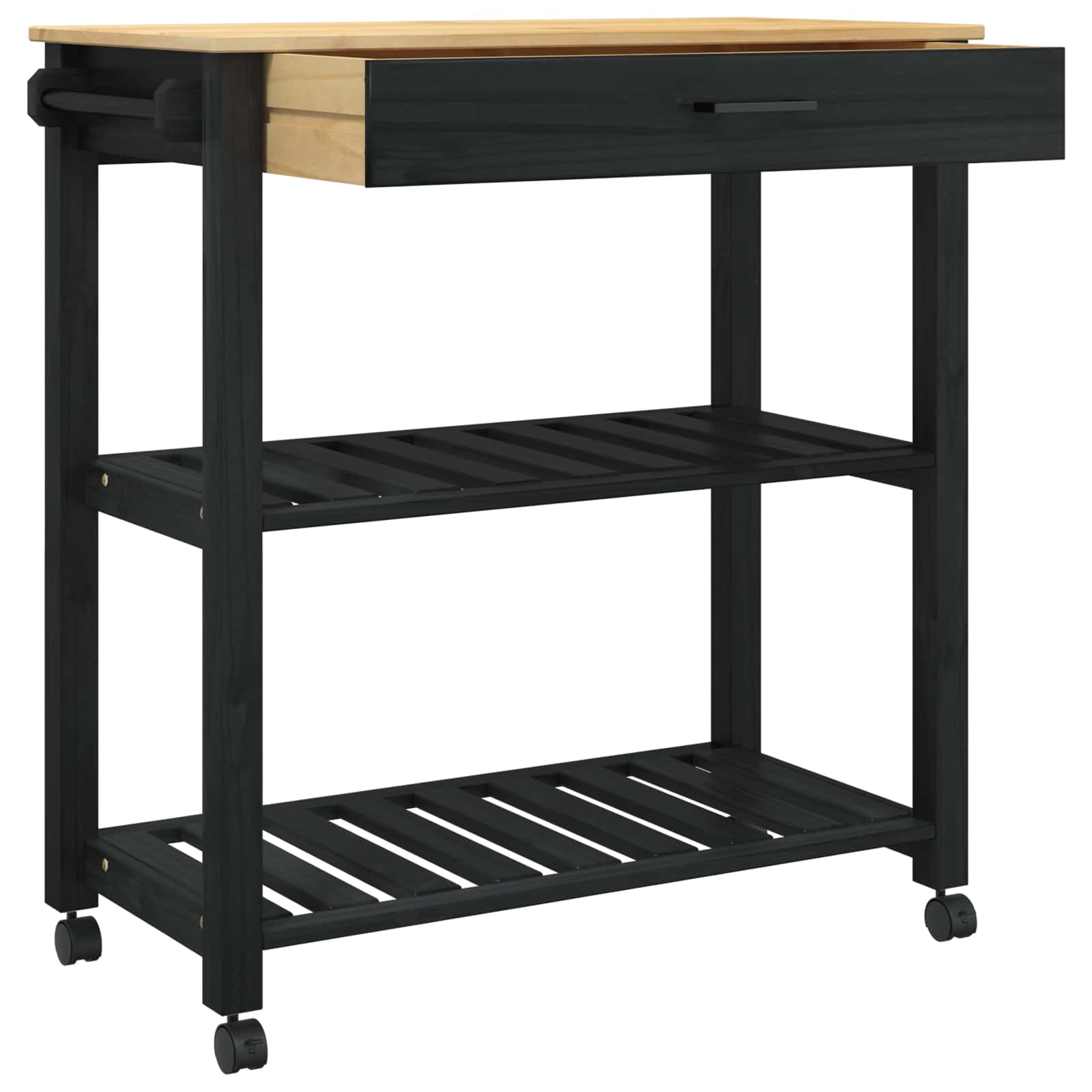 Kitchen Trolley Simple Black 88.5 x 40 x 84 cm