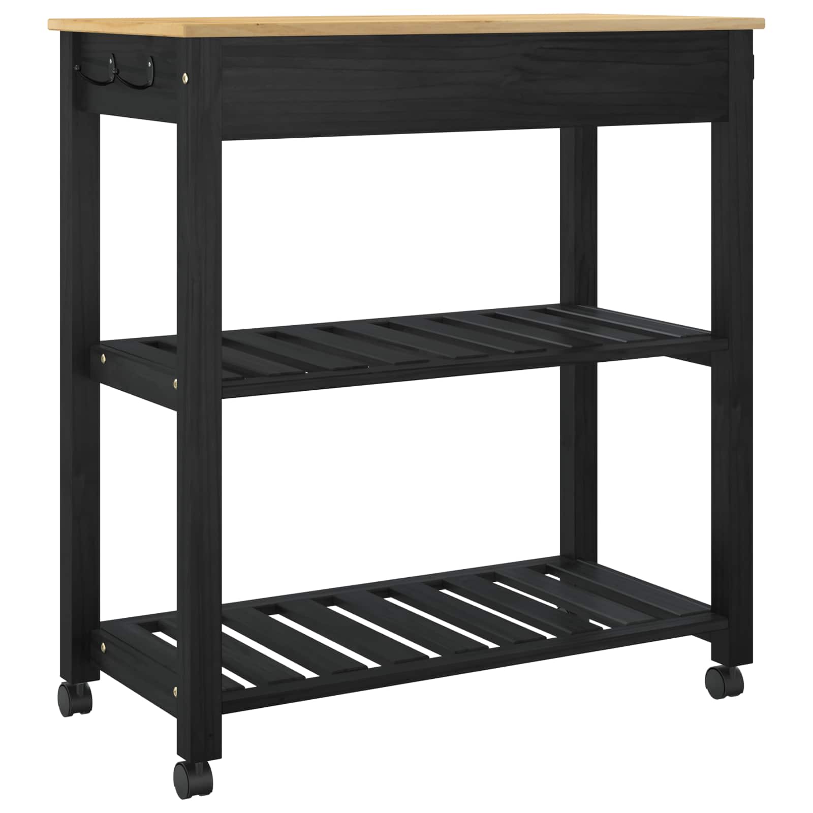 Kitchen Trolley Simple Black 88.5 x 40 x 84 cm
