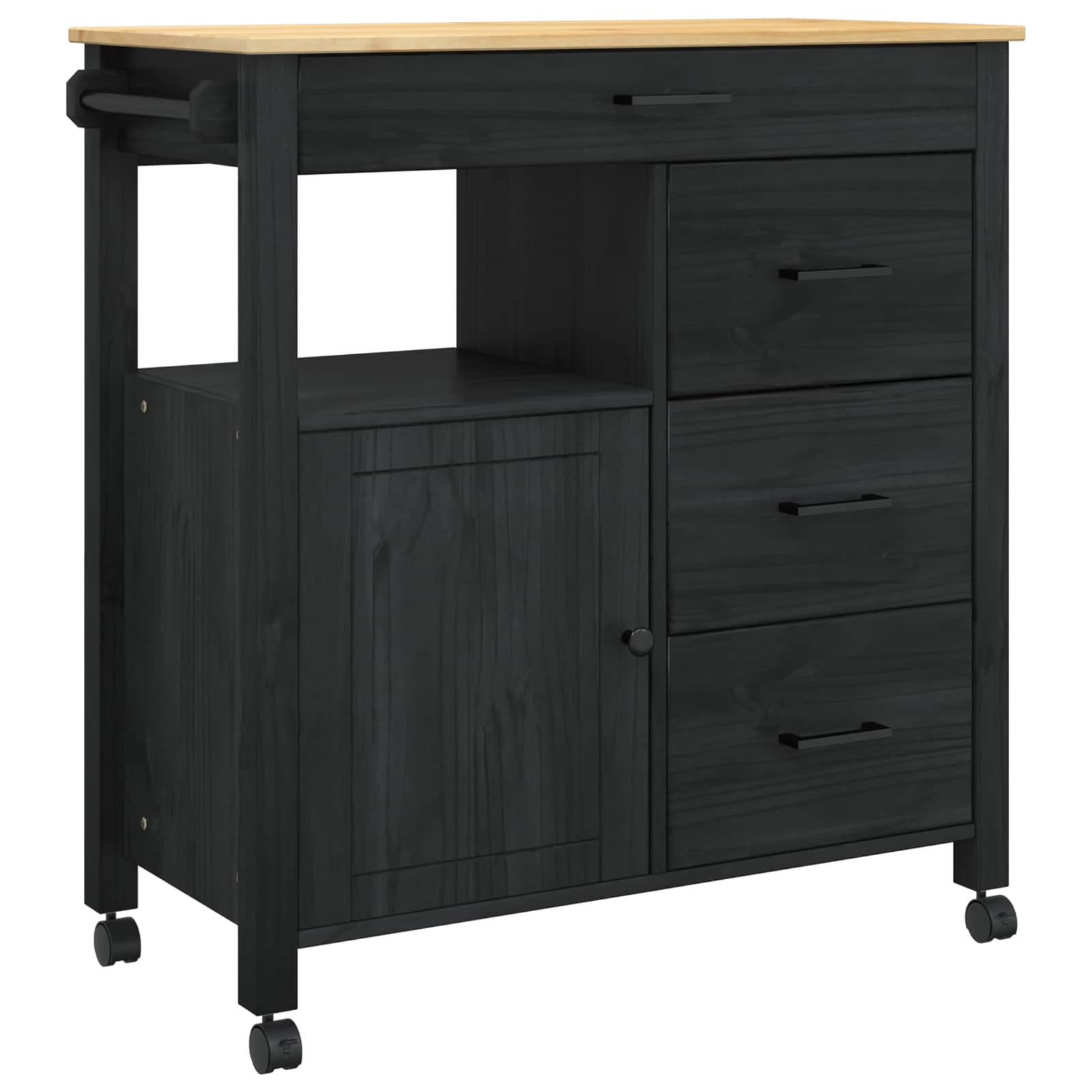 Kitchen Trolley Simple Black