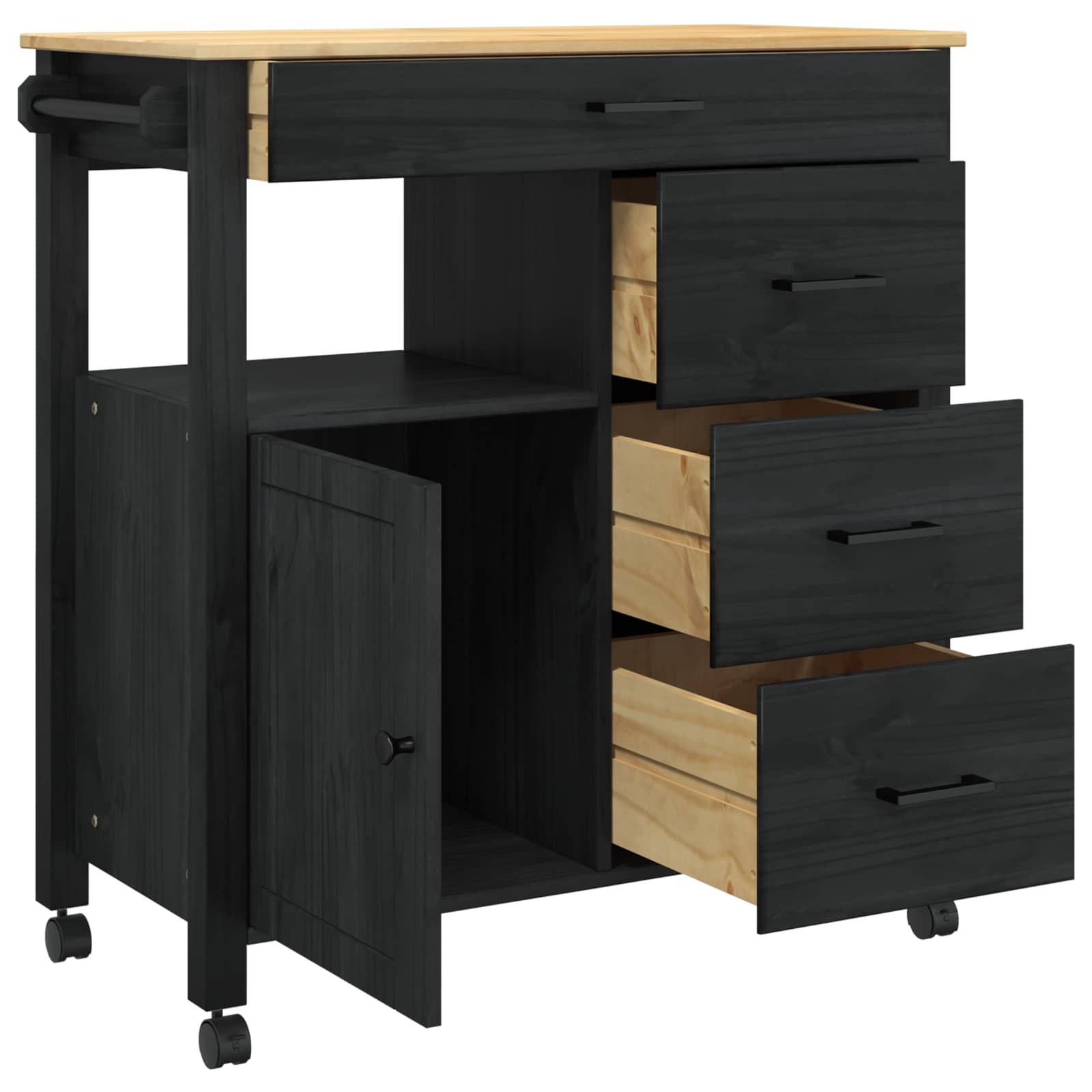 Kitchen Trolley Simple Black