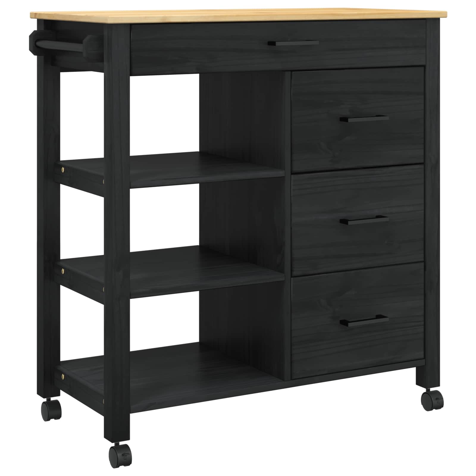 Virtuvės vežimėlis Juoda