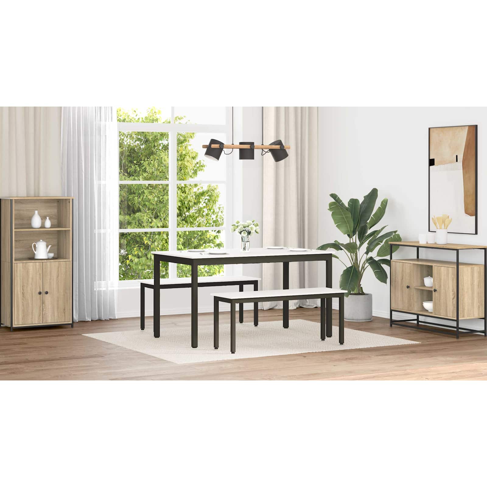 suoliukas Balta 110 x 35 x 45 cm Kietos pušies mediena