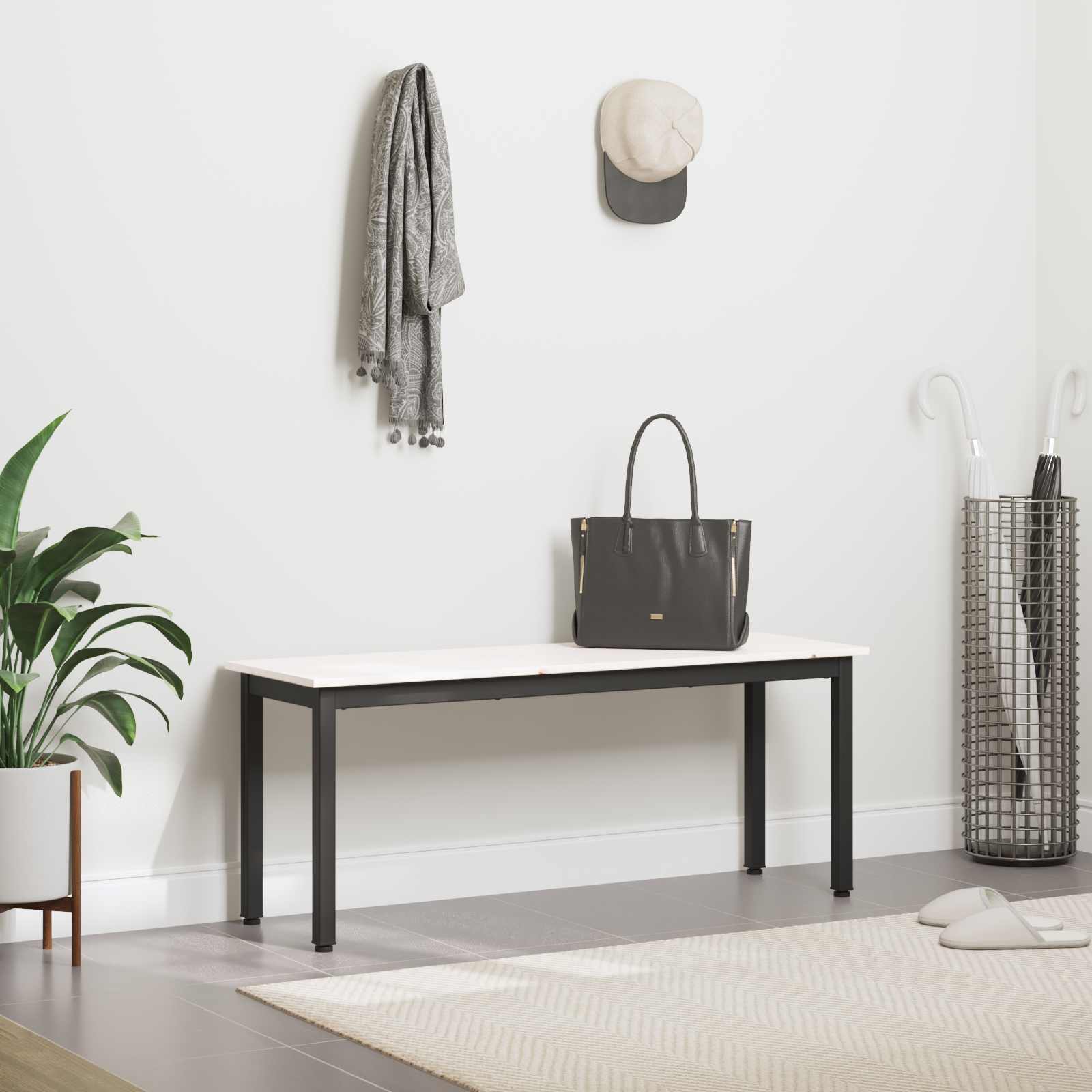 suoliukas Balta 110 x 35 x 45 cm Kietos pušies mediena