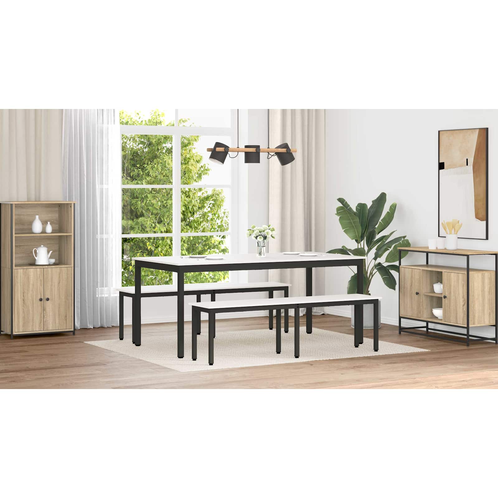 suoliukas Balta 160 x 35 x 45 cm Kietos pušies mediena