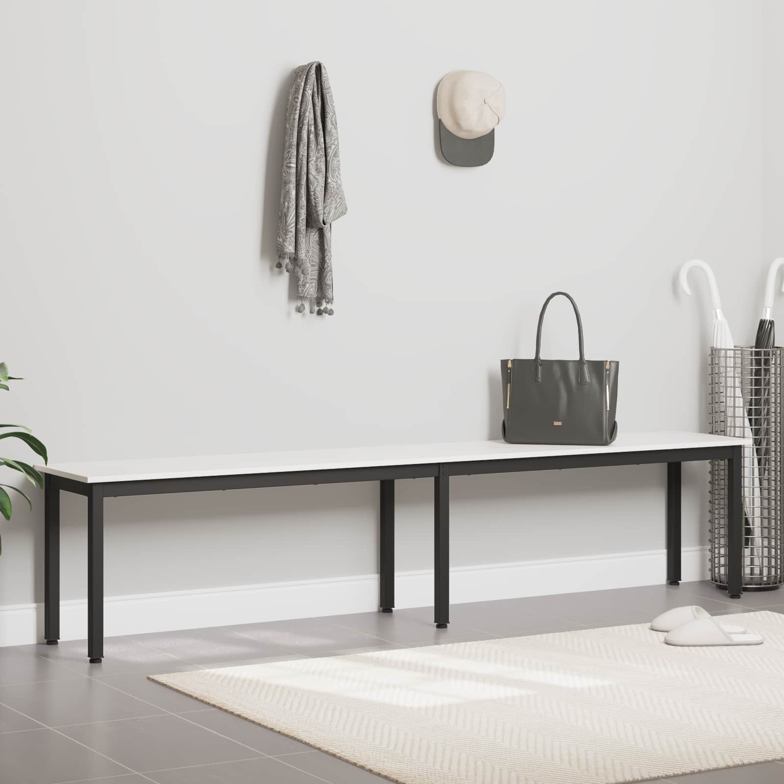 suoliukas Balta 200 x 35 x 45 cm Kietos pušies mediena