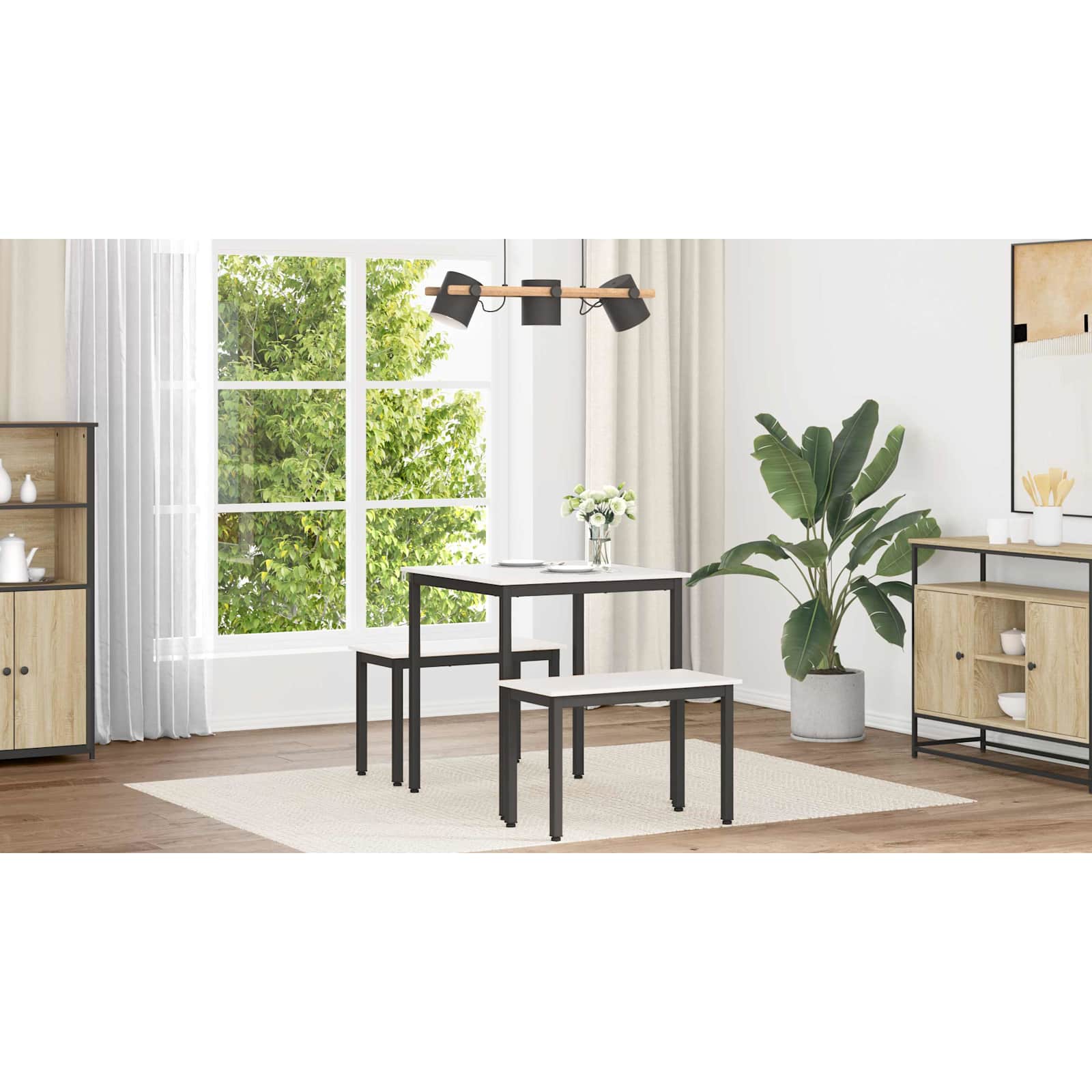 Valgomojo stalas Balta 70 x 70 x 75 cm Kietos pušies mediena