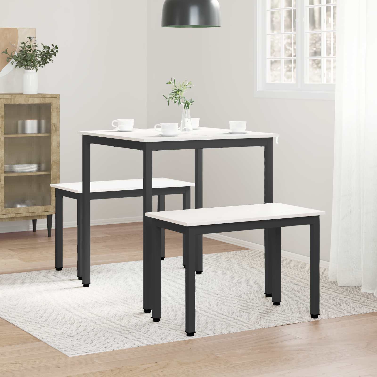 Valgomojo stalas Balta 70 x 70 x 75 cm Kietos pušies mediena