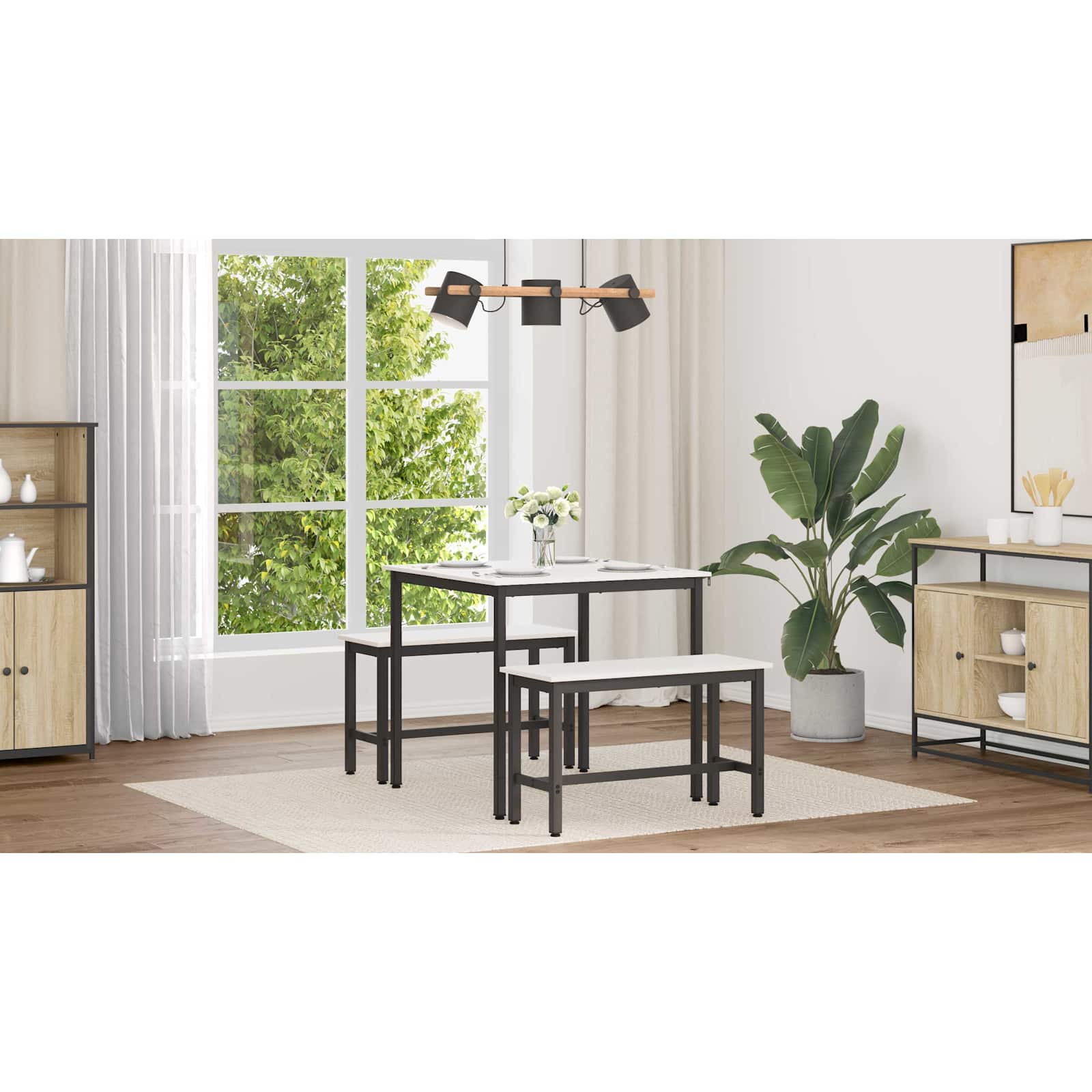 Valgomojo stalas Balta 80 x 80 x 75 cm Kietos pušies mediena