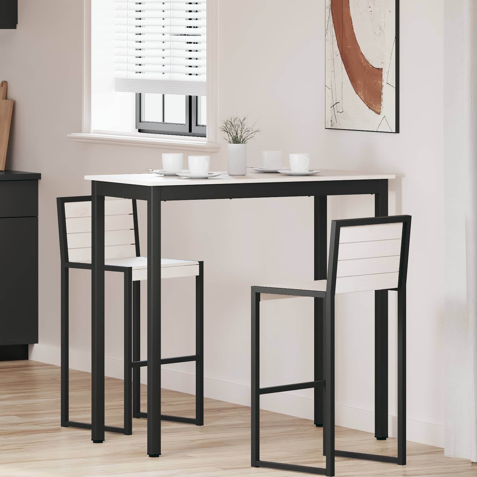 Baro stalas Balta 110 x 55 x 105 cm Kietos pušies mediena