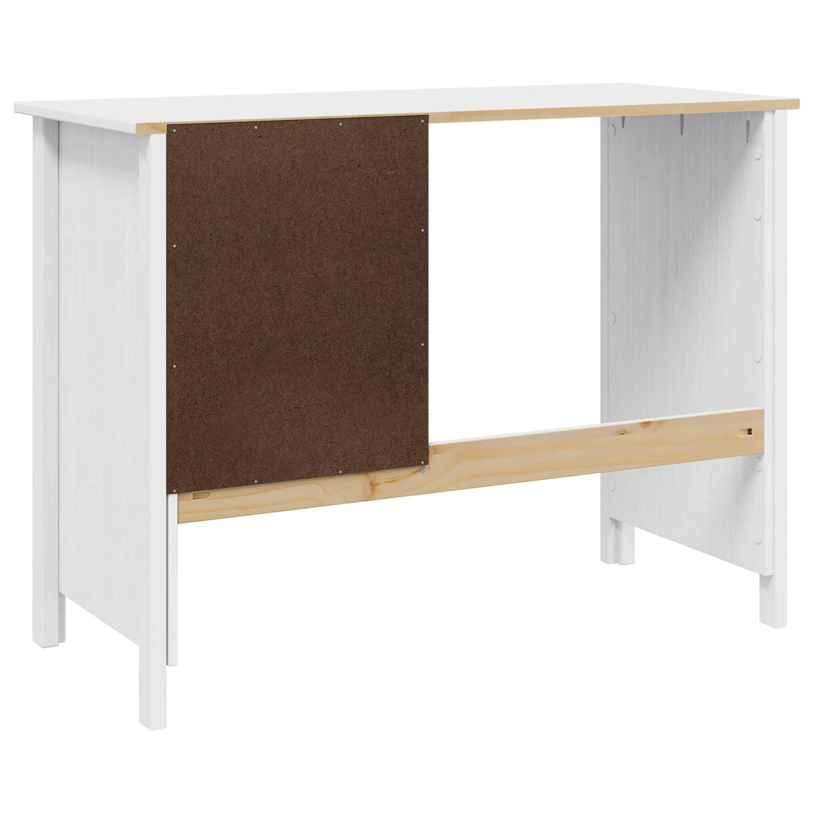 Stalas su stalčiais Balta 100 x 45 x 74 cm Kietas pušies medis