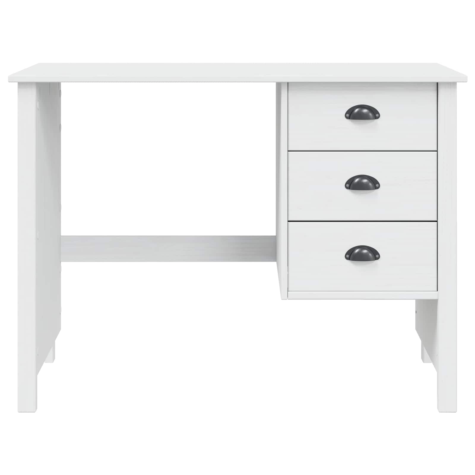 Stalas su stalčiais Balta 100 x 45 x 74 cm Kietas pušies medis
