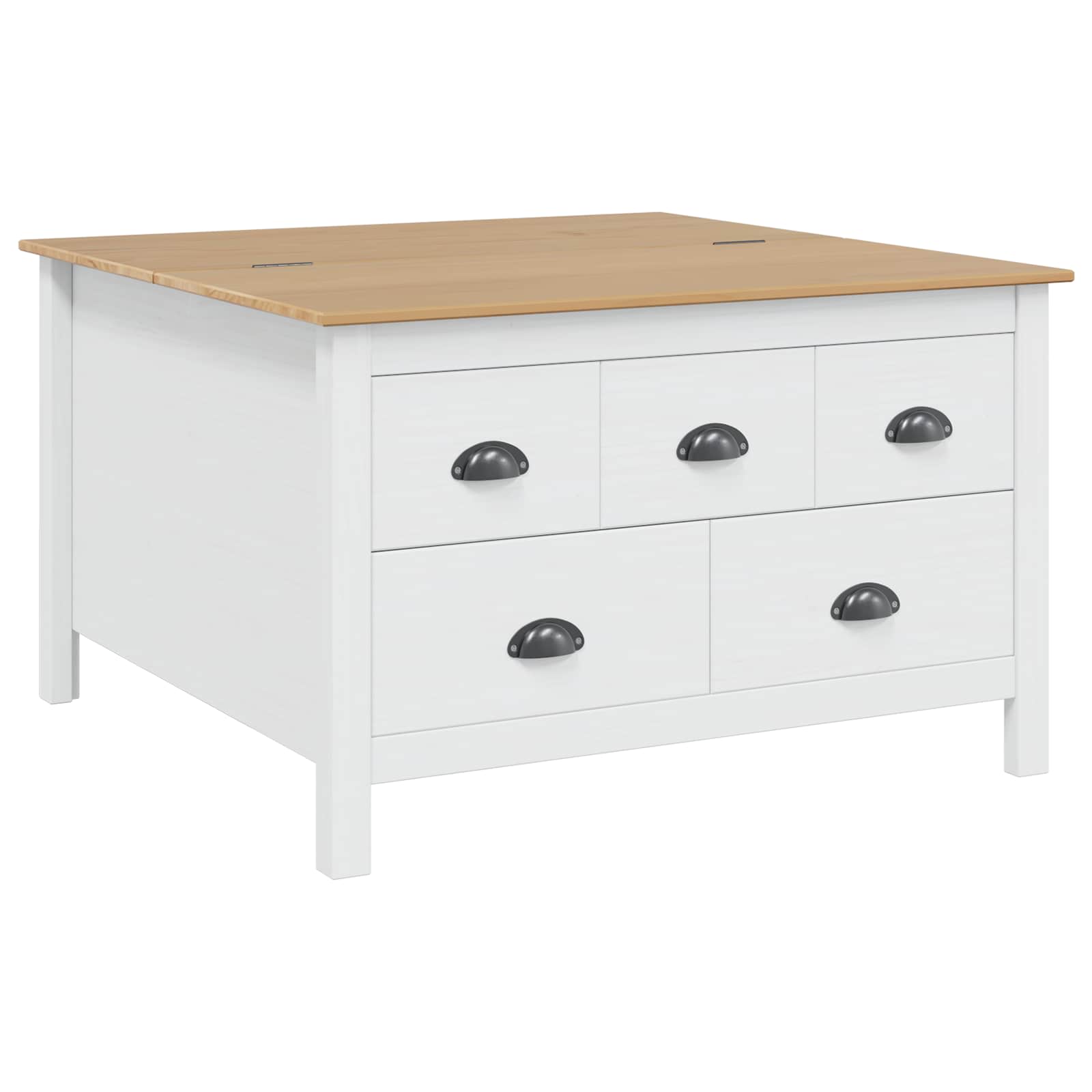 Coffee Table White and Honey Brown 79.5 x 79.5 x 49 cm