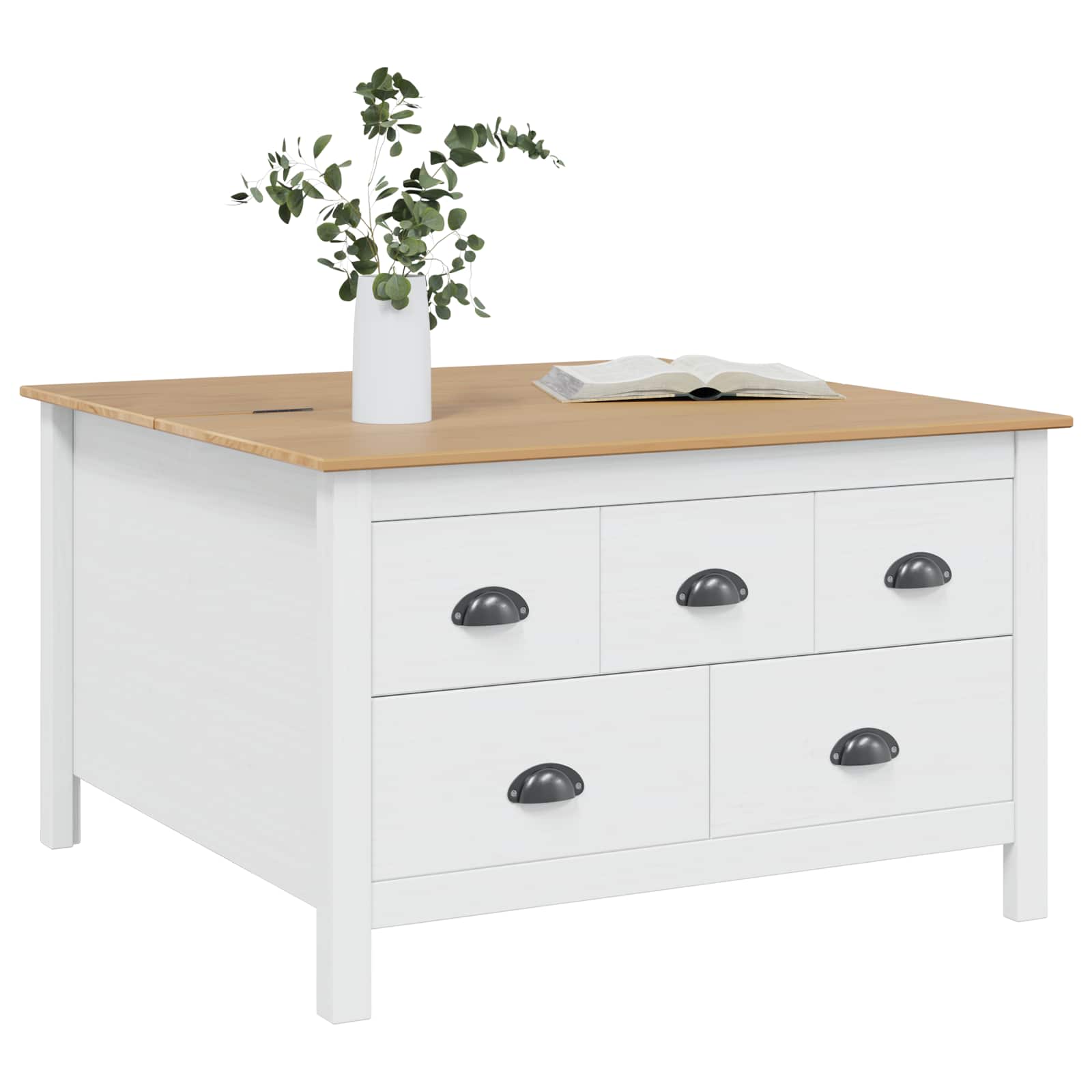 Kavos staliukas Balta ir medaus ruda 79.5 x 79.5 x 49 cm