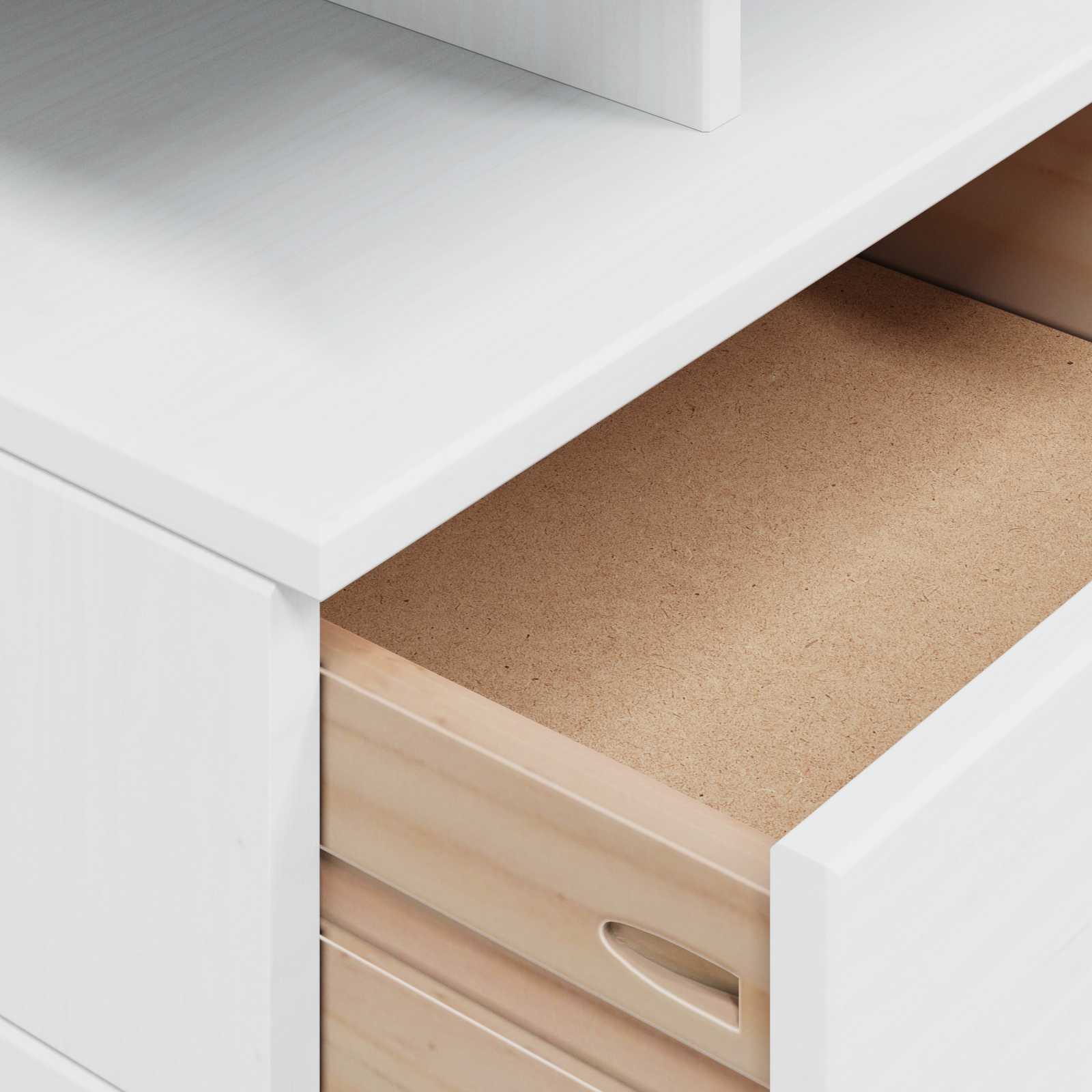 Bedside cabinet White 40 x 31 x 27 cm Solid pine wood