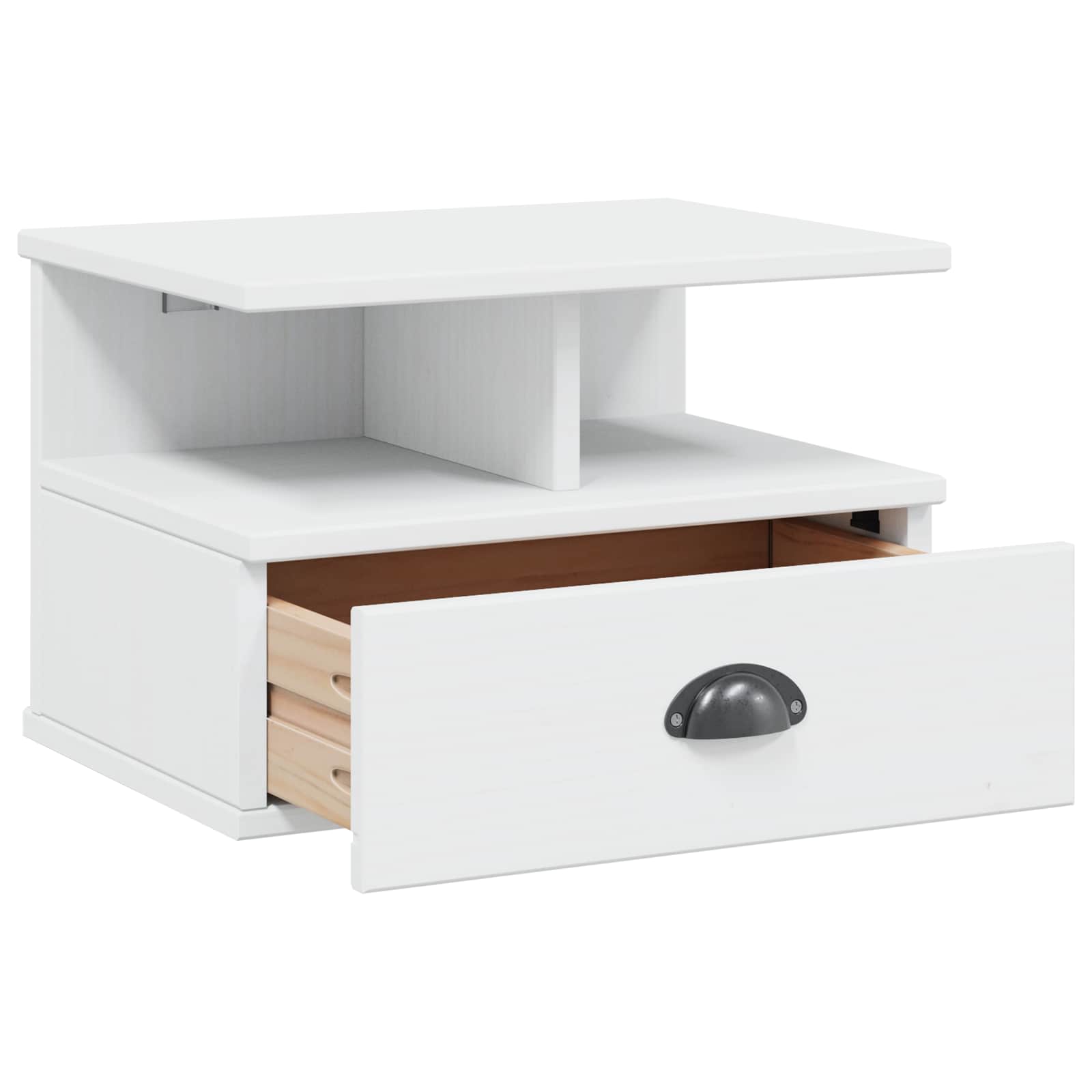 Bedside cabinet White 40 x 31 x 27 cm Solid pine wood