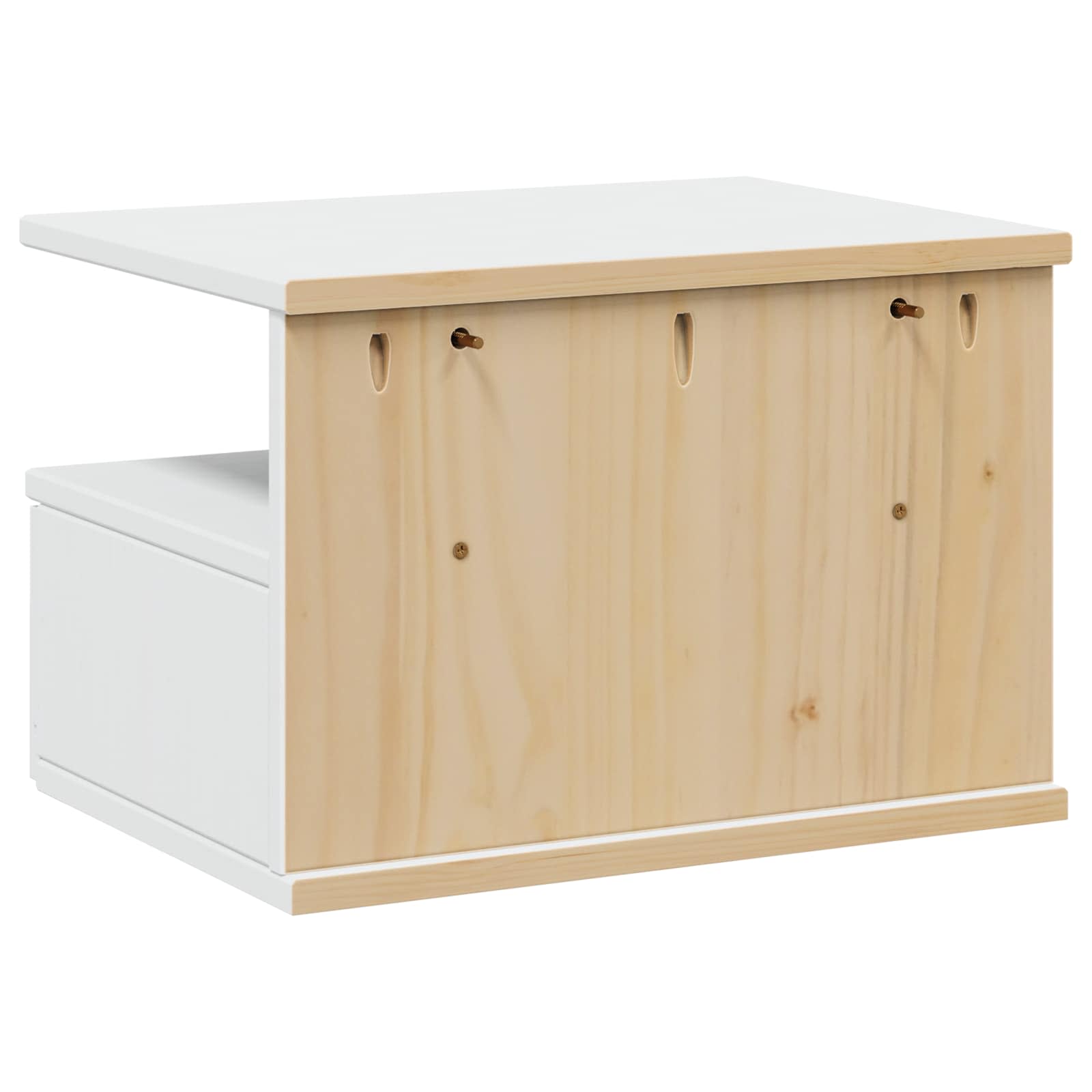 Bedside cabinet White 40 x 31 x 27 cm Solid pine wood