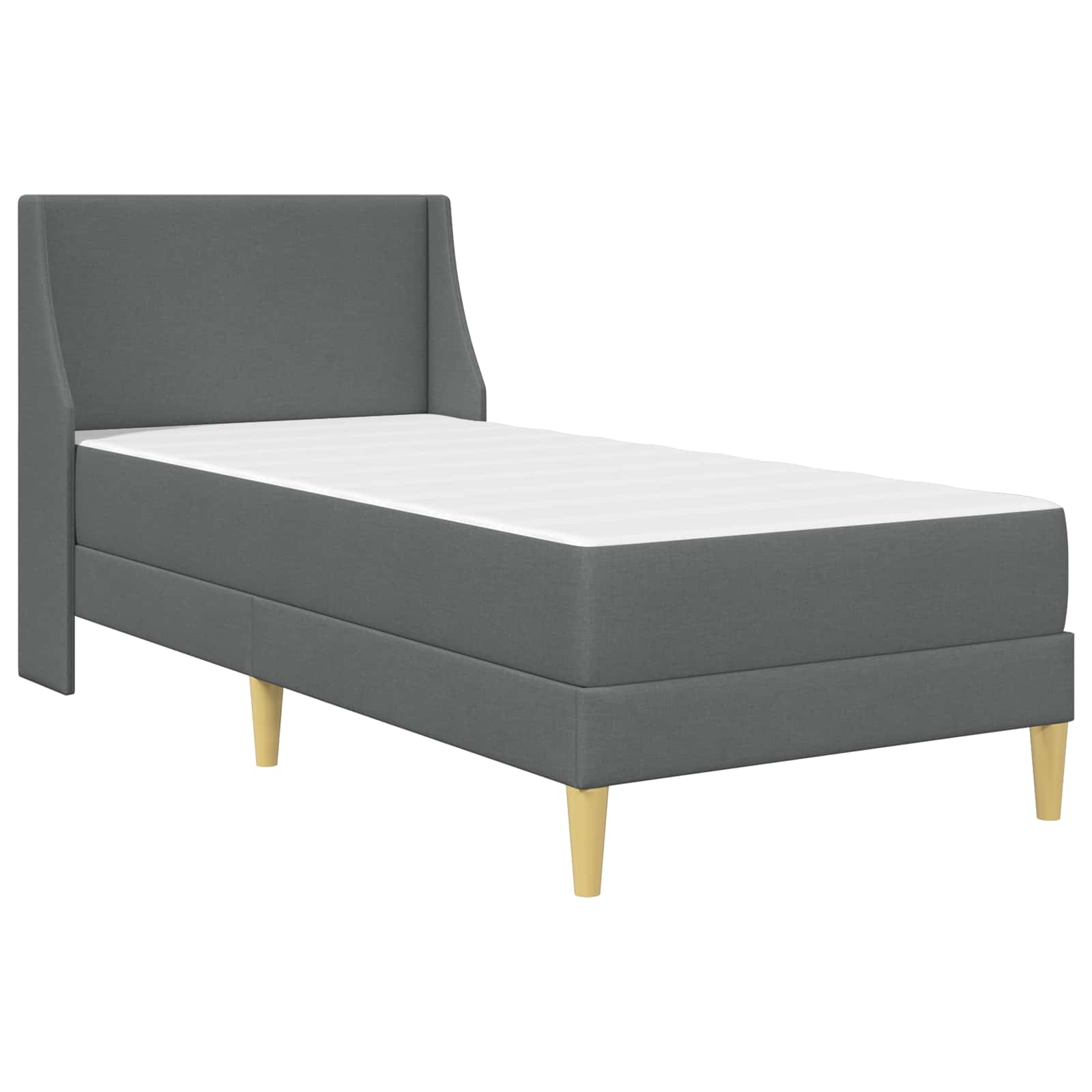 Gultas rāmis ar matraci Tumši pelēks 90 x 200 cm audums