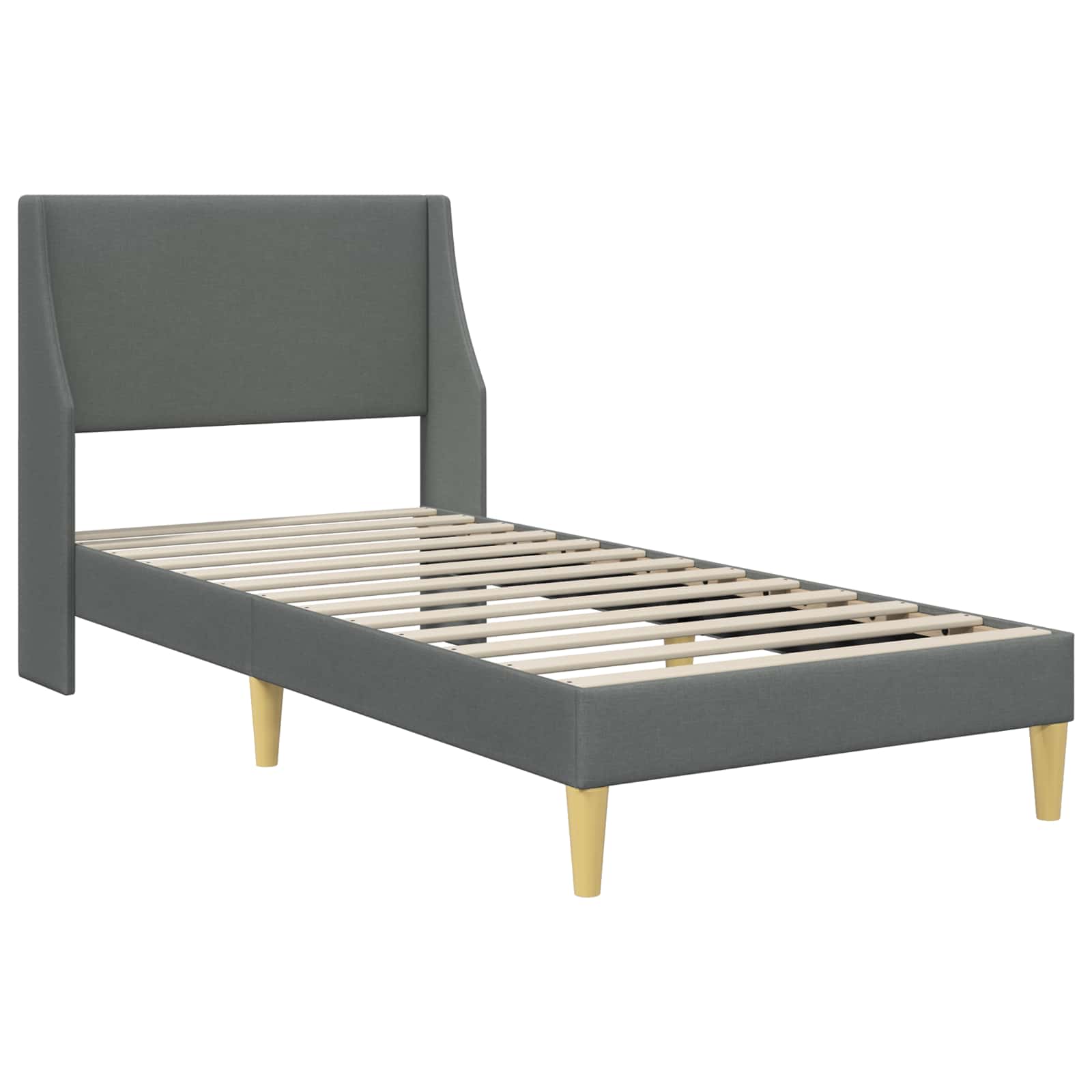 Gultas rāmis ar matraci Tumši pelēks 100 x 200 cm audums