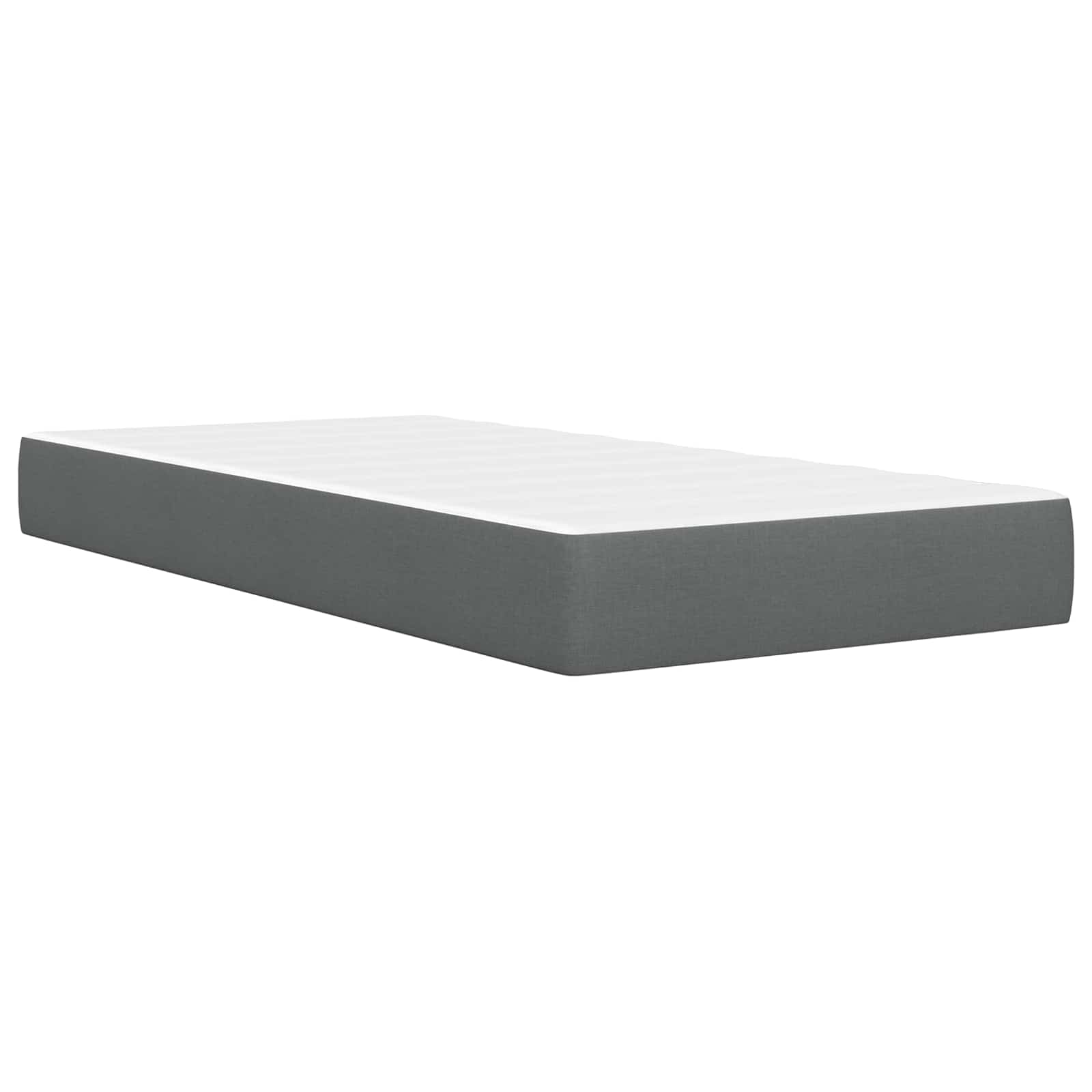 Gultas rāmis ar matraci Tumši pelēks 100 x 200 cm audums