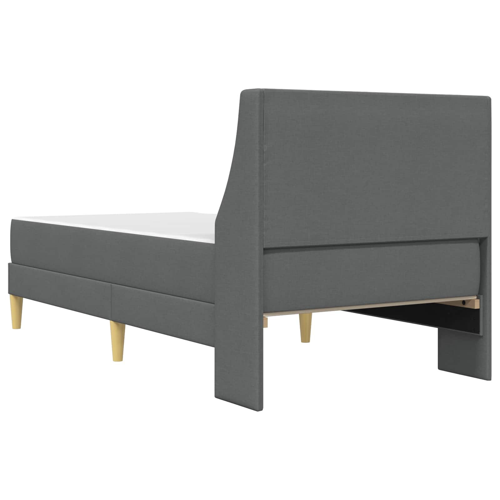 Gultas rāmis ar matraci Tumši pelēks 100 x 200 cm audums