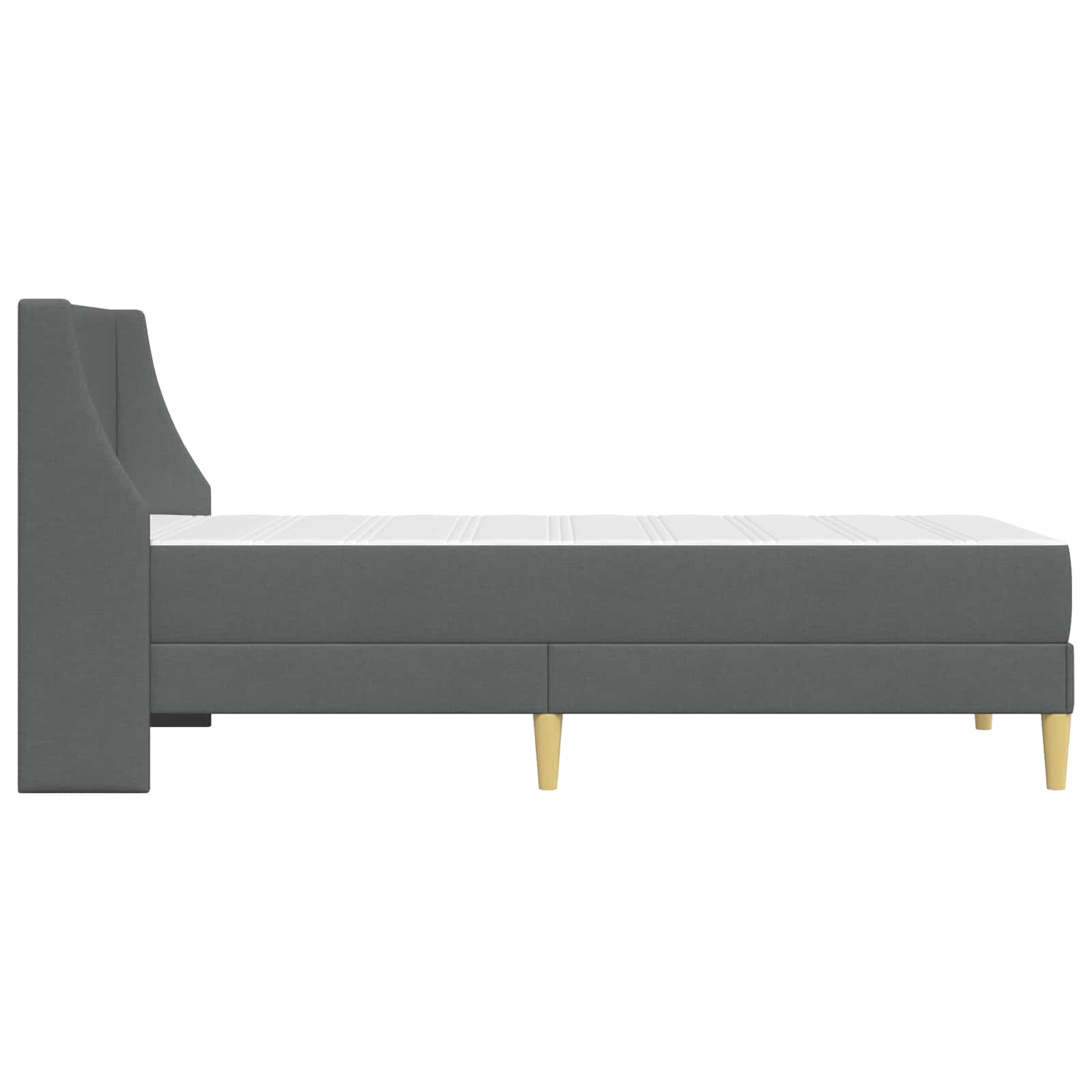 Gultas rāmis ar matraci Tumši pelēks 100 x 200 cm audums