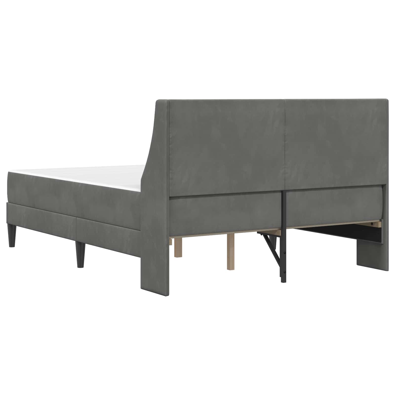 Bed frame with mattress 2 pcs Dark gray Velvet