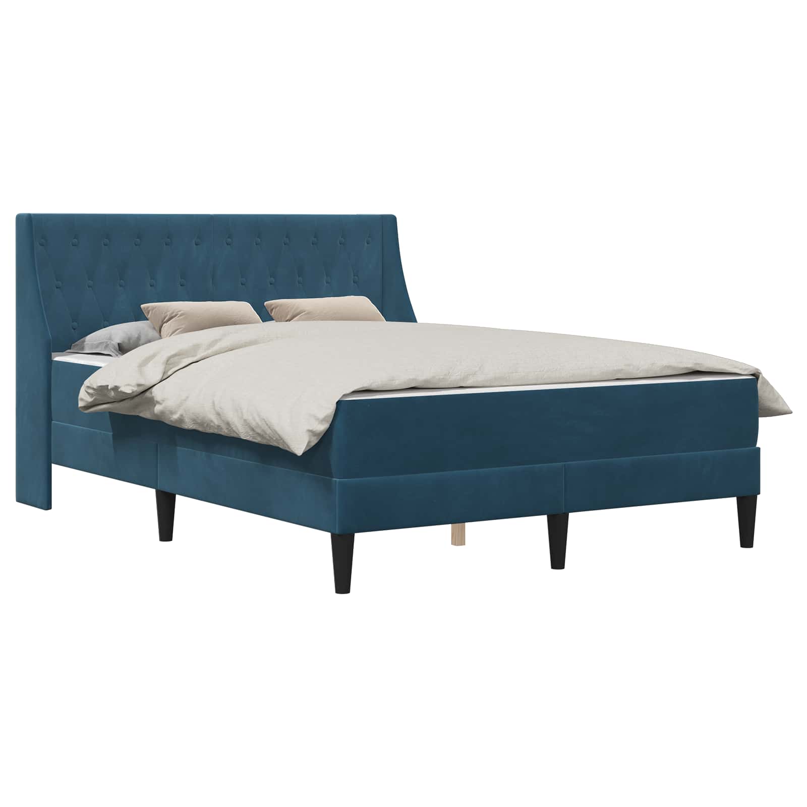 Bed frame with mattress with headboard 2 pcs Blue Velvet