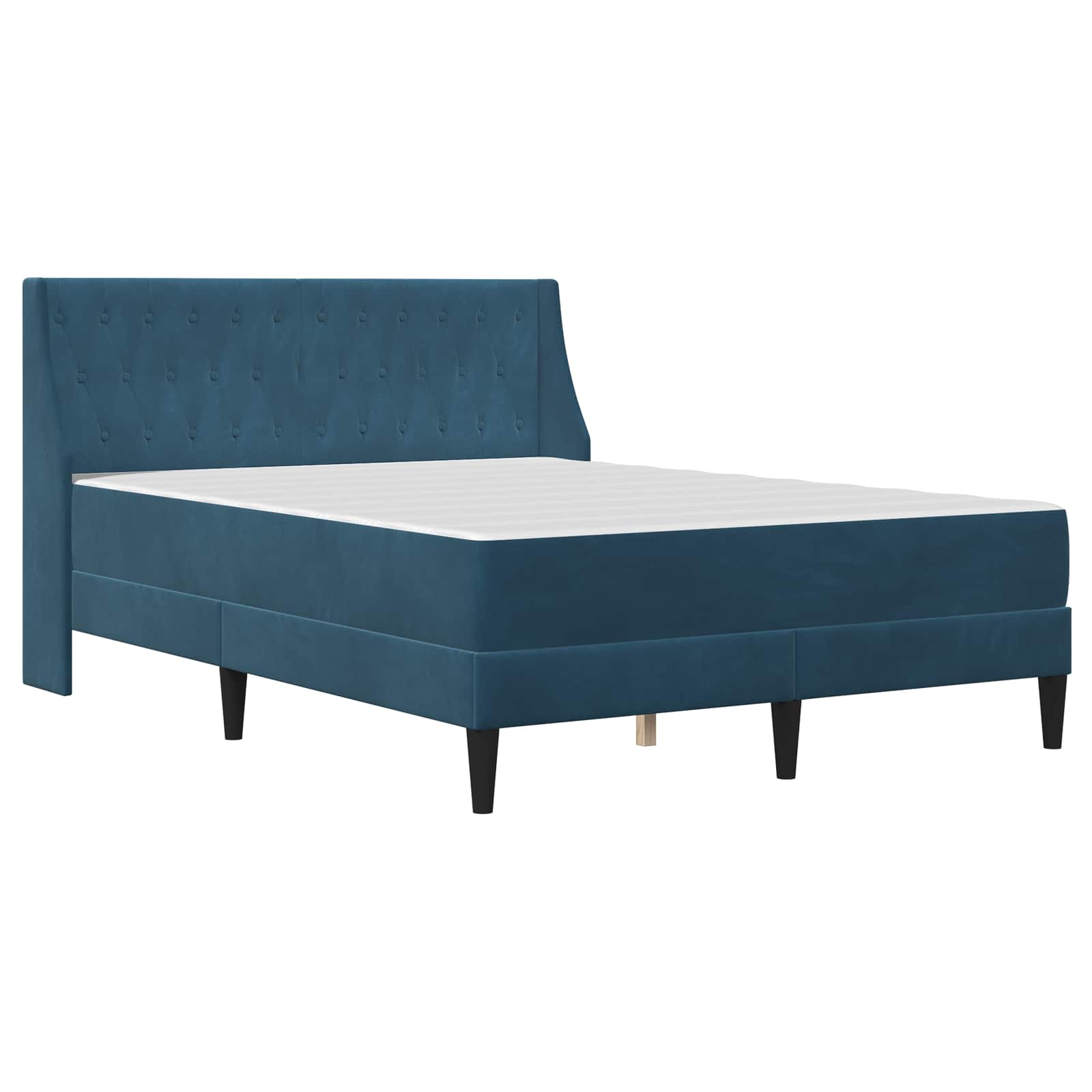 Bed frame with mattress with headboard 2 pcs Blue Velvet