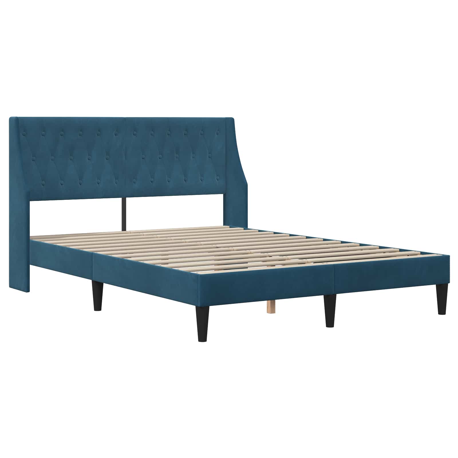Bed frame with mattress with headboard 2 pcs Blue Velvet