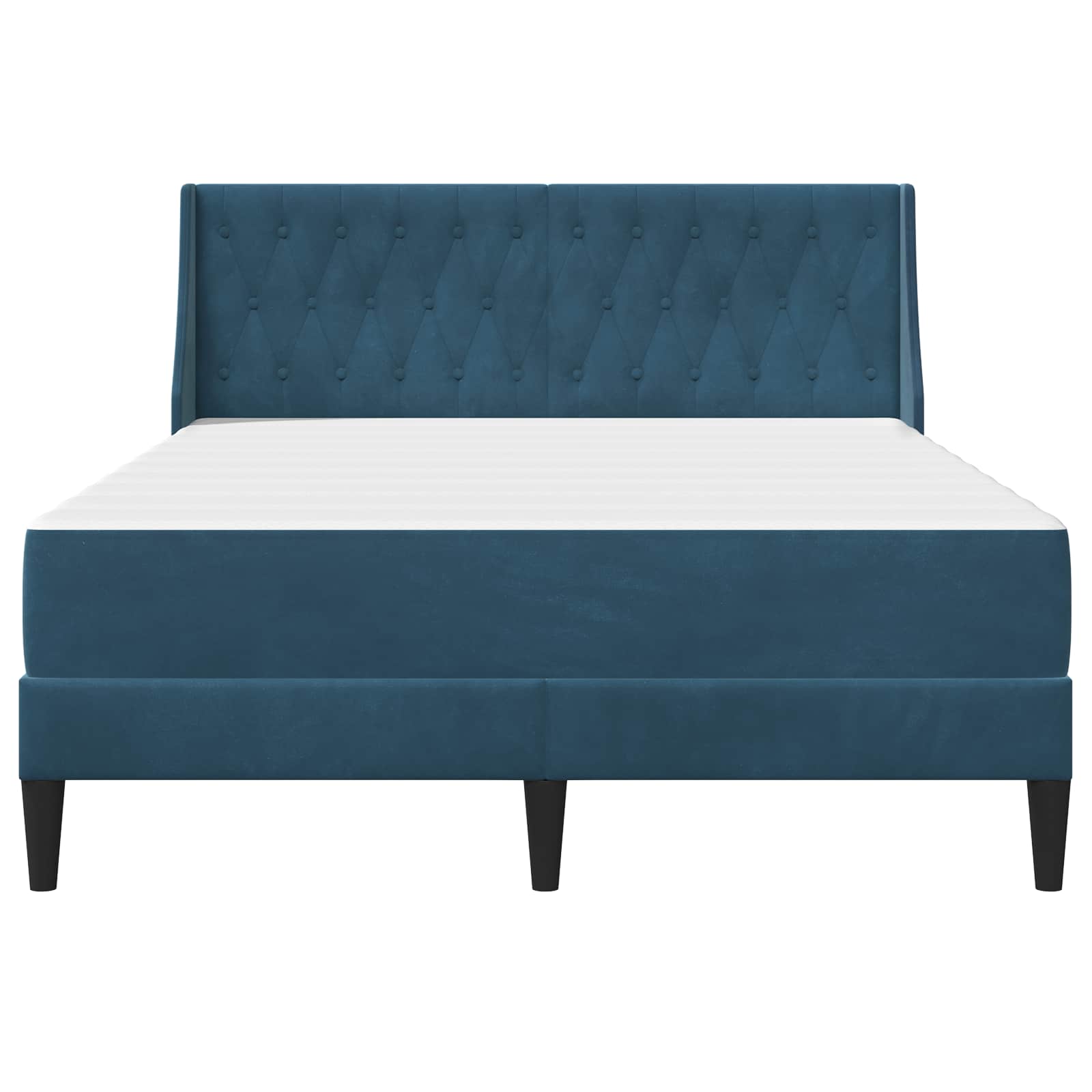 Bed frame with mattress with headboard 2 pcs Blue Velvet