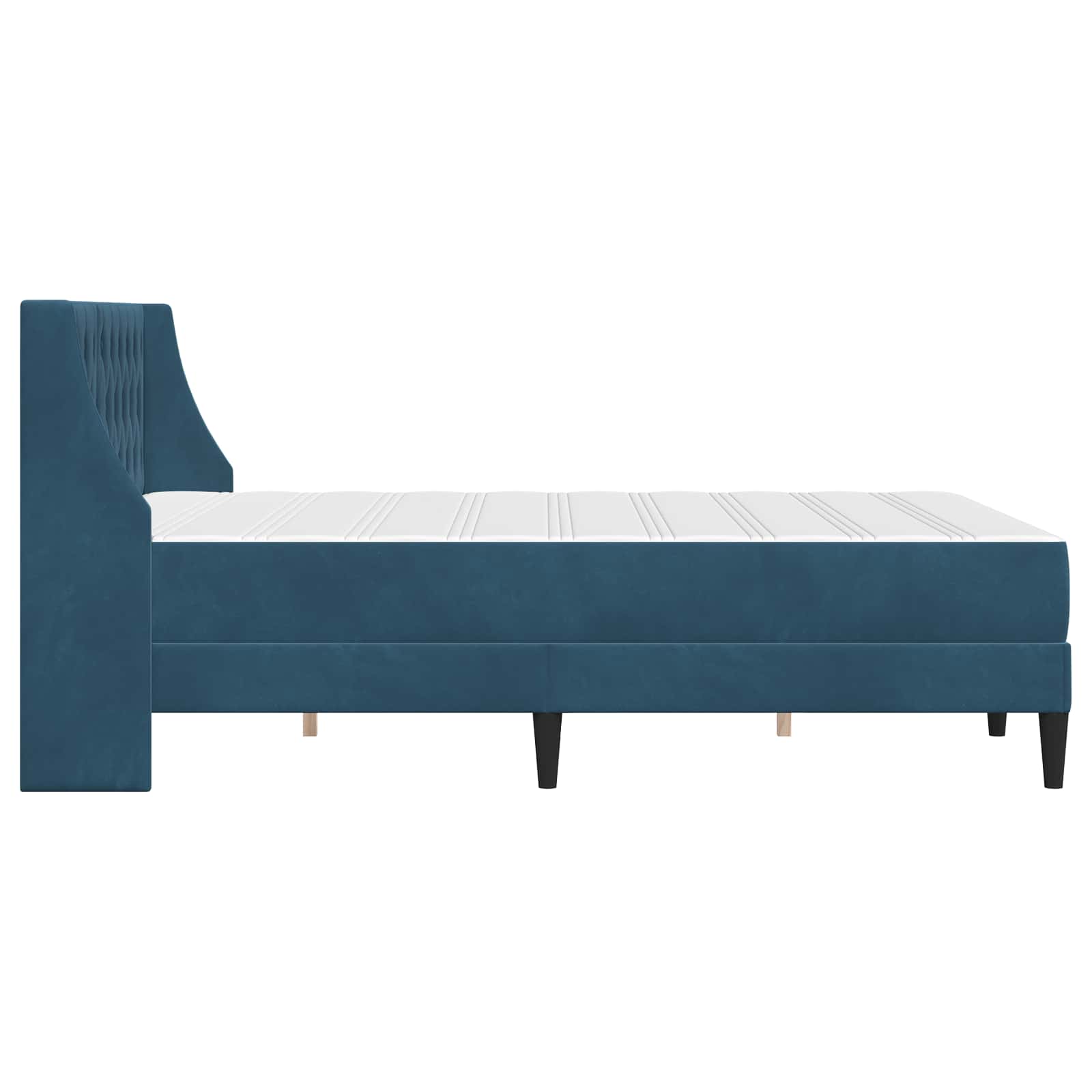 Bed frame with mattress with headboard 2 pcs Blue Velvet