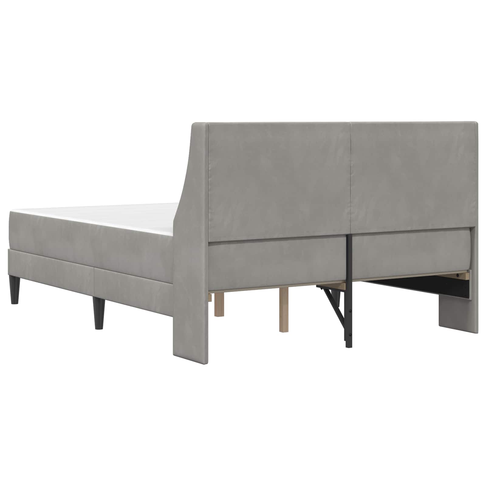 Bed Frame with Mattress Light Grey 140 x 190 cm Velvet