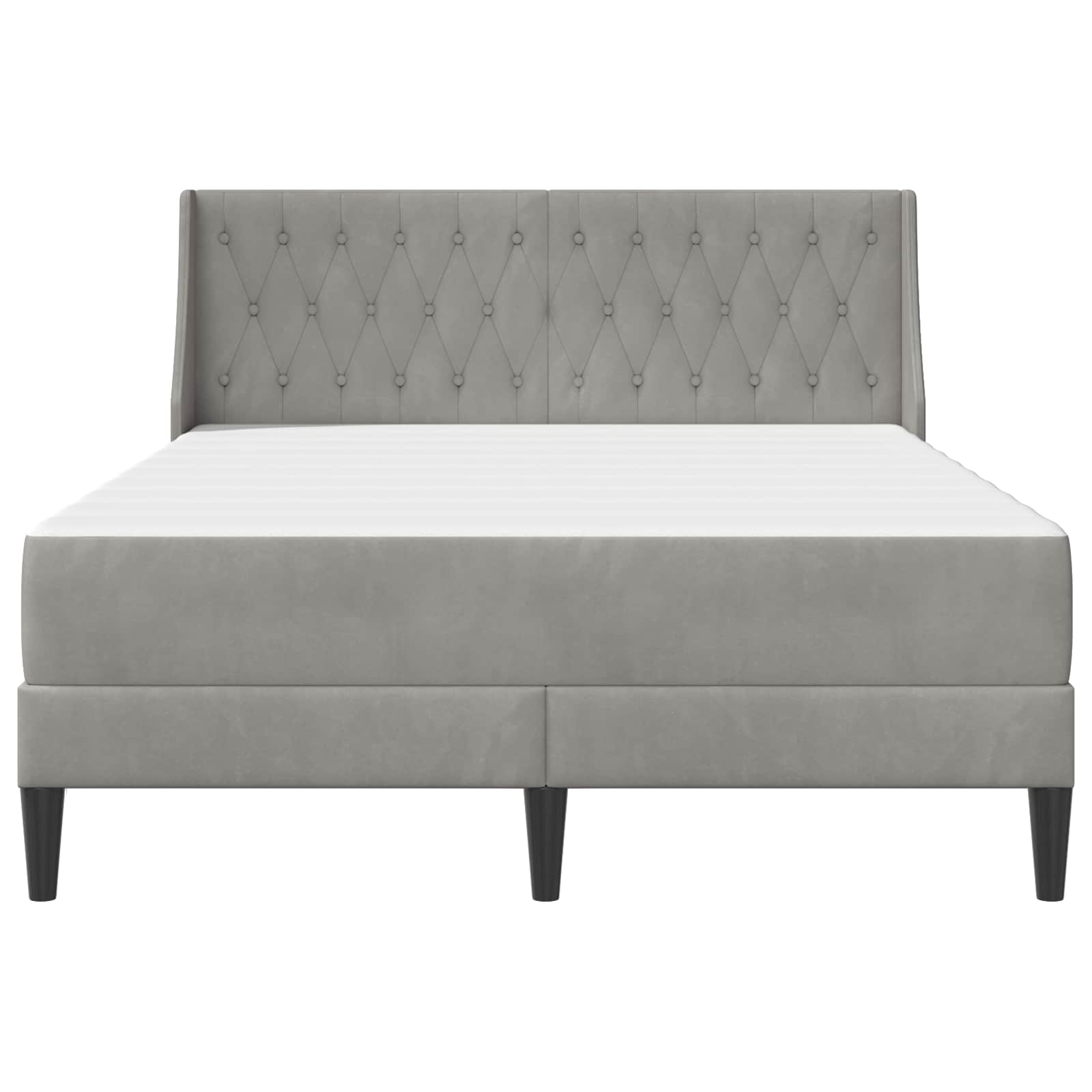Bed Frame with Mattress Light Grey 140 x 190 cm Velvet