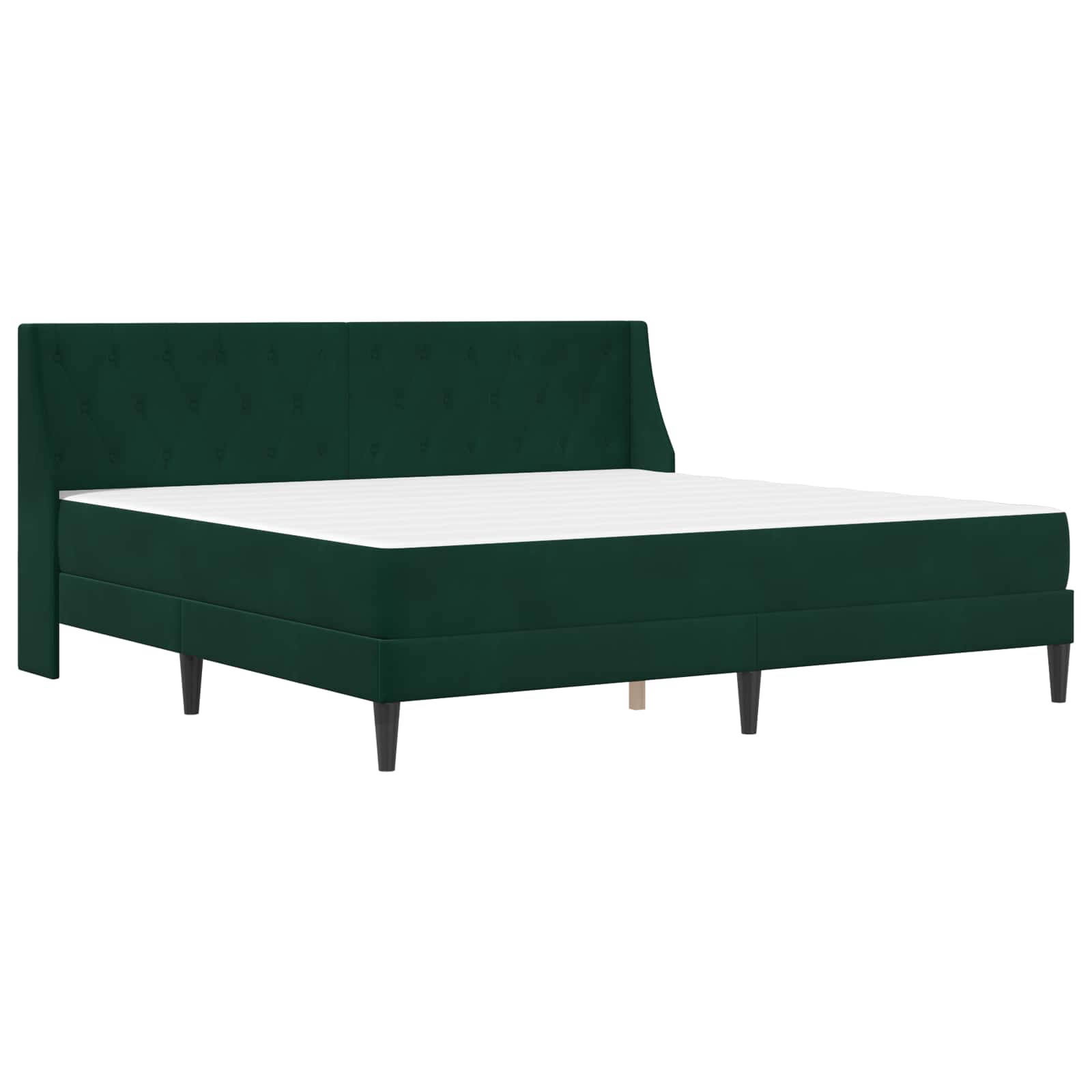 Bed frame with mattress 2 pcs Dark green Velvet
